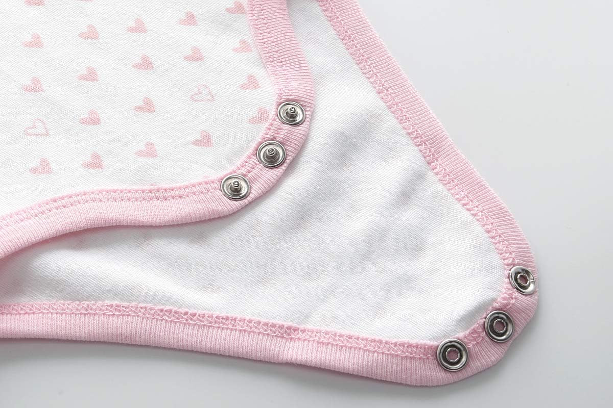 Adorable 5-Pack Cotton Short Sleeve Baby Bodysuits for Newborns