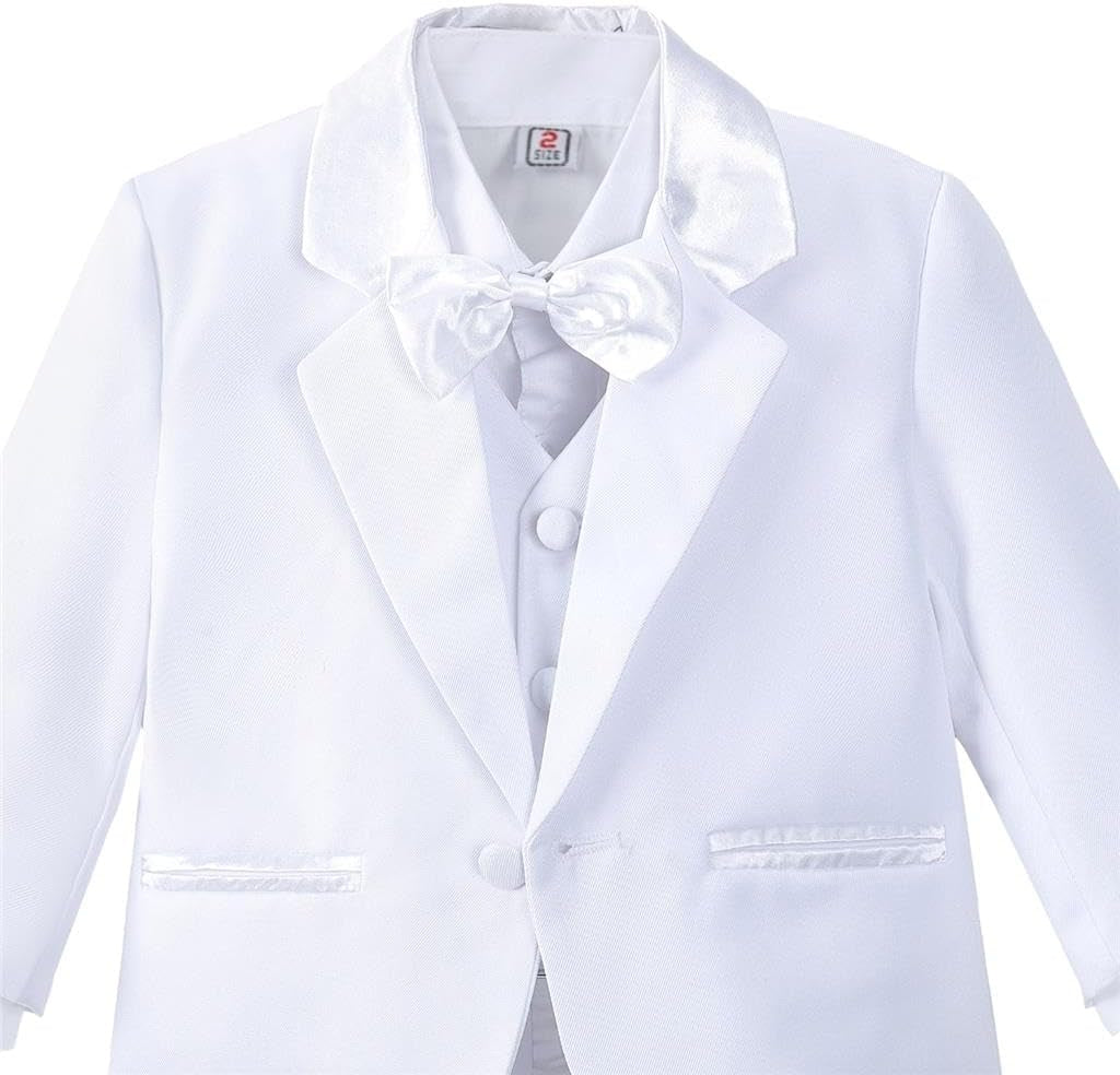 Baby Toddler Boy 5 Pcs Set Formal Tuxedo Suits No Tail Wedding Christening Baptism Outfits