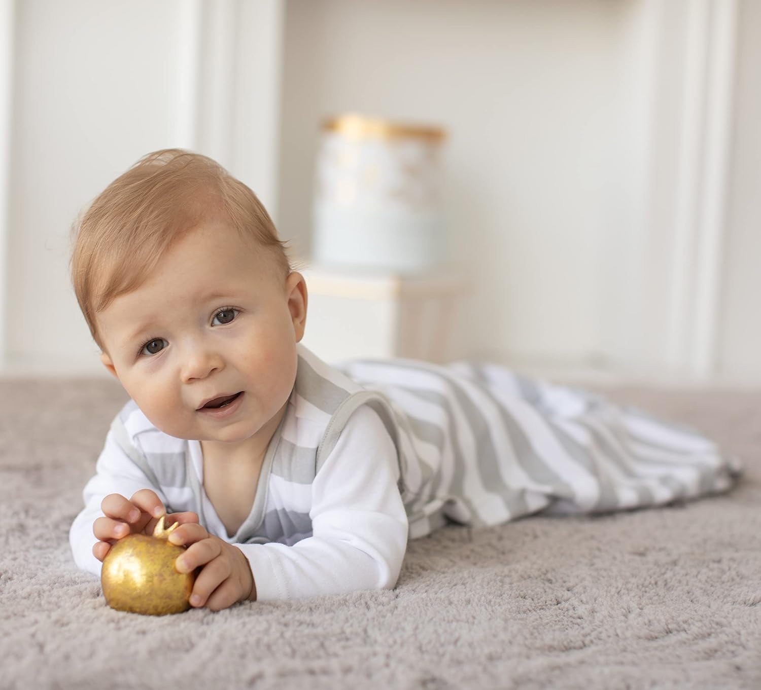 Organic Cotton Baby Sleep Sack - 0.5 TOG Lightweight wearable Blanket with 2 - Way Zipper