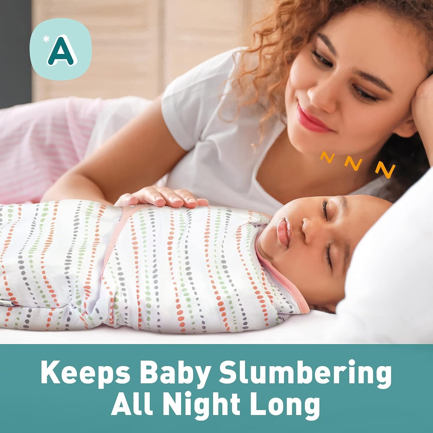 Soft Swaddle Sleep Sacks for Baby Girls - 3 Pack Adjustable Wraps in Cute Feather & Wave Print. Perfect for Newborns 0-3 Months