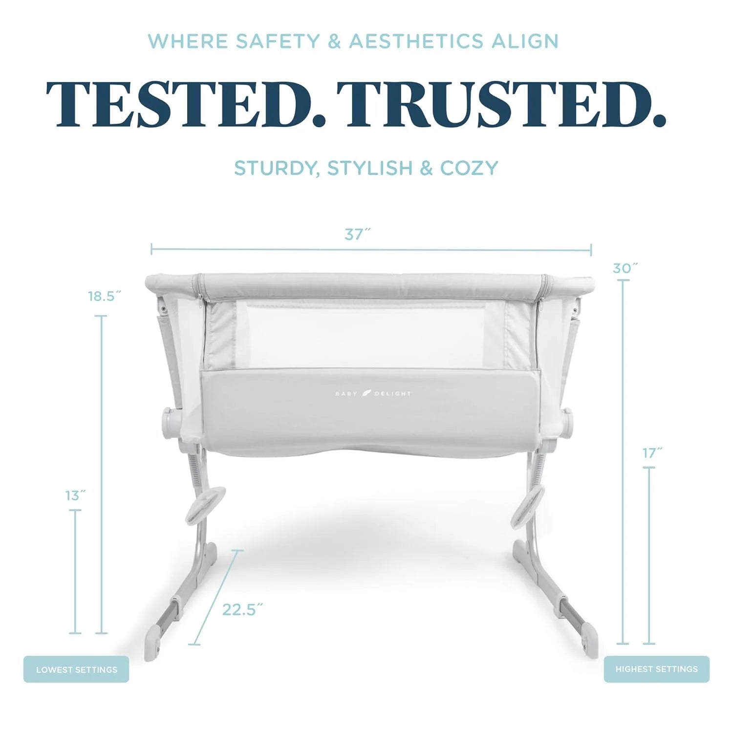 Baby Delight 3-in-1 Beside Me Dreamer Bassinet _ Driftwood Gray/Premium Beside Sleeper for Newborns, Adjustable &Portable Design