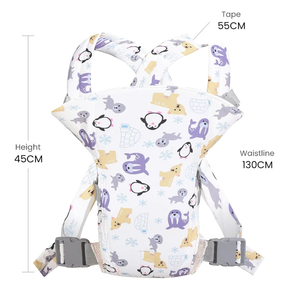 4 in 1 Baby Carrier,Ergonomic Infant Carrier Backpack,Breathable Front Back Carrying Wrap Seat for Newborn Toddlers up to 33 Lbs,Colorful
