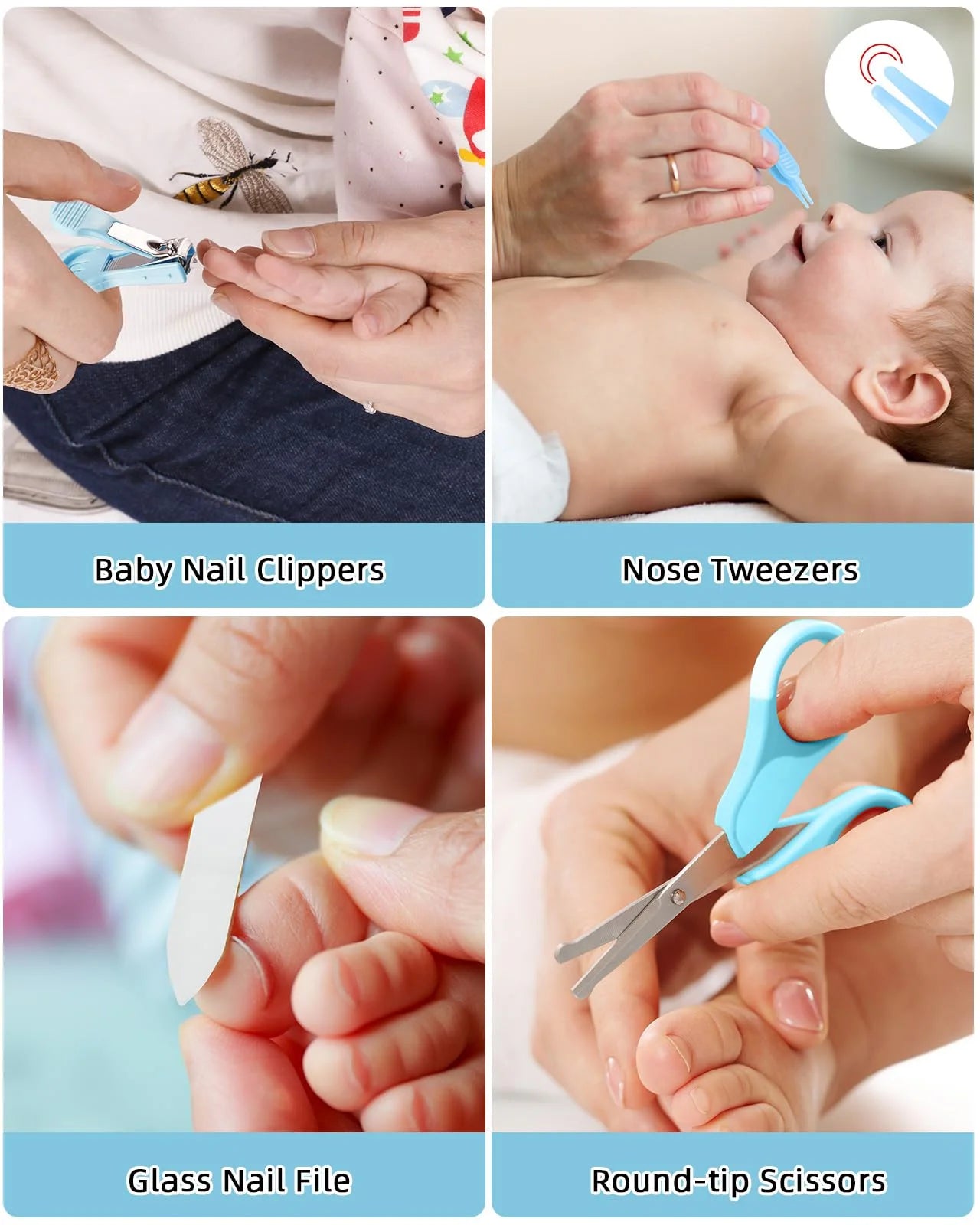 Lictin 15-in-1 Baby Grooming Kit - Portable Newborn Health Care Set for Infants & Toddlers in Blue