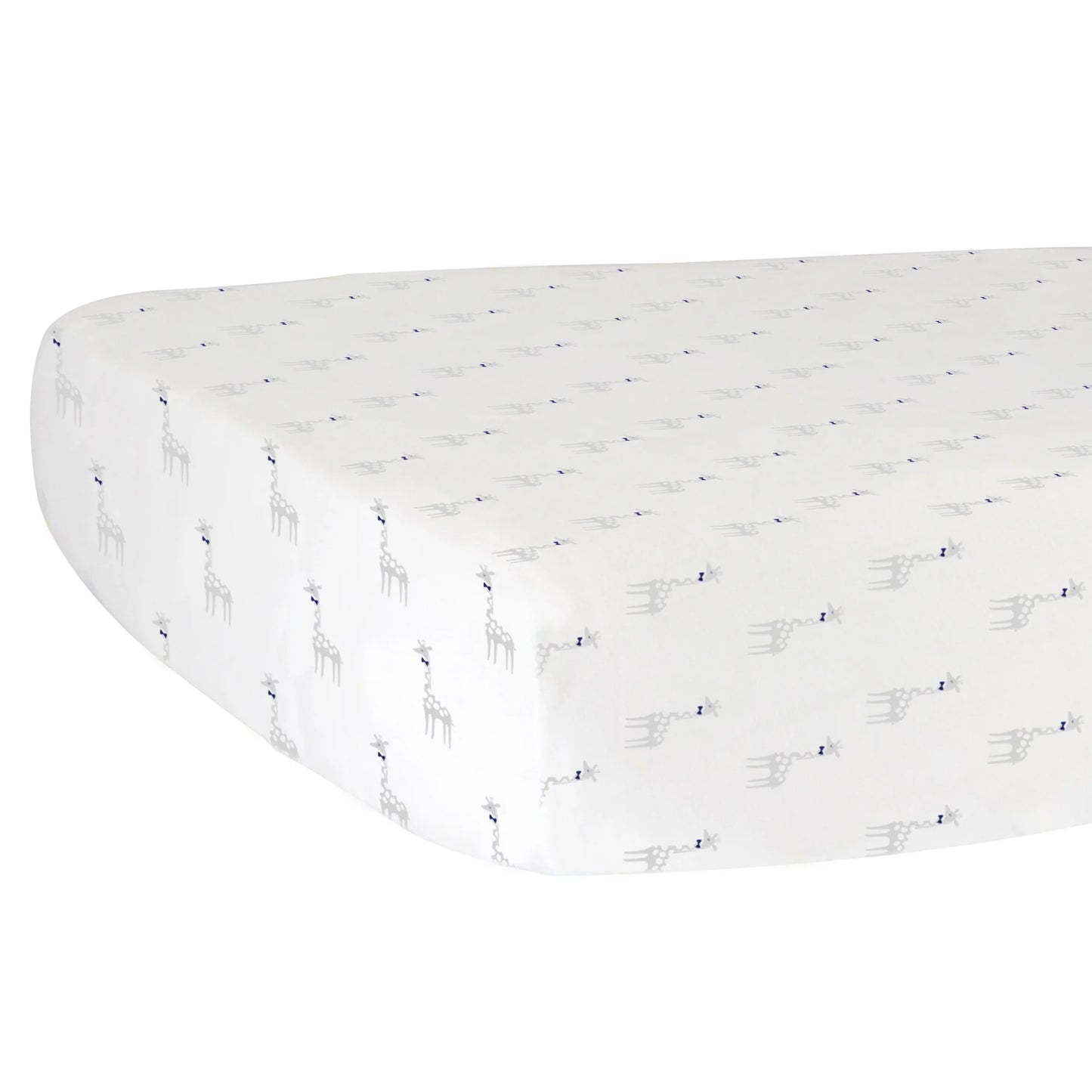 100% Organic Cotton Fitted Crib Sheet - Giraffe Gray/Soft & Safe for Baby's Sensitive Skin