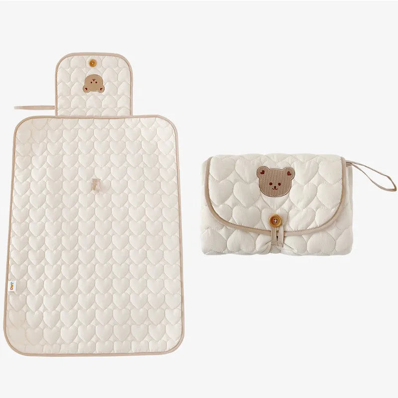 Foldable Waterproof Diaper Changing Mat-Soft & Portable Pad for Newborns (Cute Animal Print)