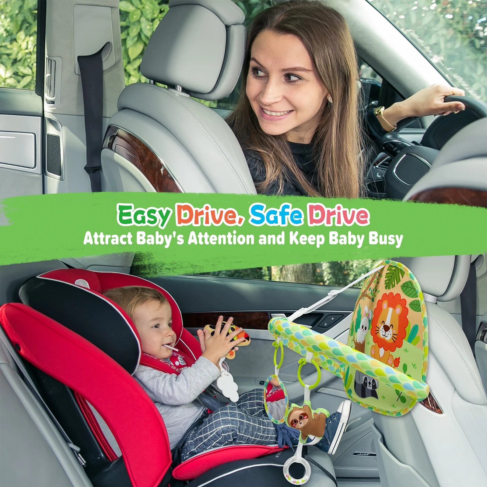 Baby Car Seat Toy for Travel Rear Facing Double Sided Newborn Baby Infant 0-12 Month