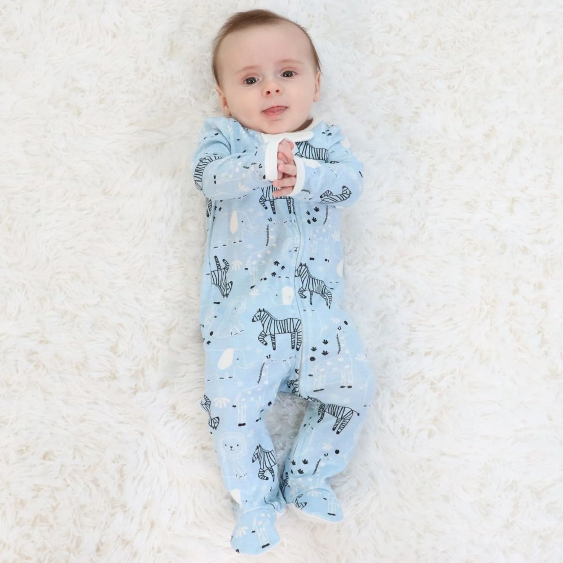 Peanutshell Newborn Layette Gift Set for Baby Boys - Blue Safari, 30 Essential Pieces for 0-3 Months