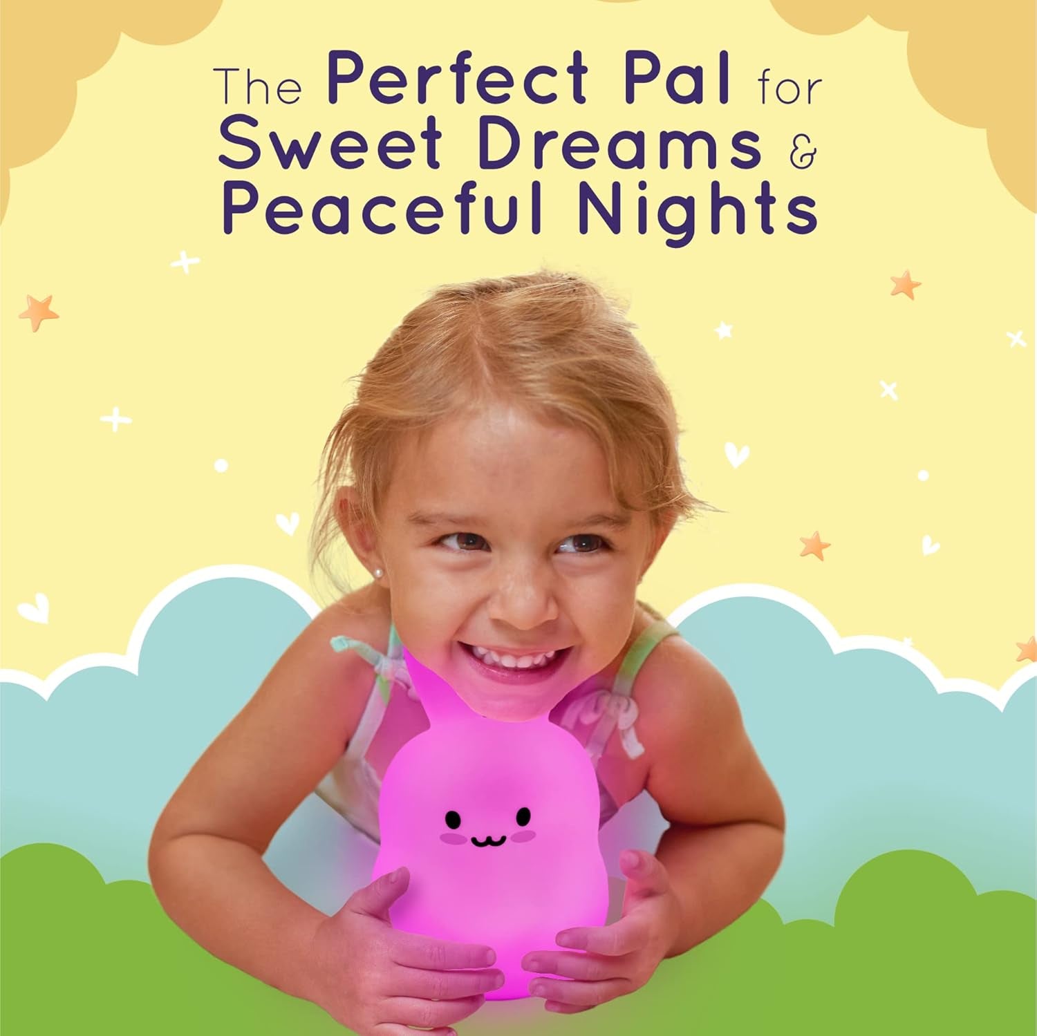 Charming Bunny Design Remote Control Night Light - Soft Color Changing LED Lamp for Kids' Bedrooms with Sleep Timer and Rechargeable Battery