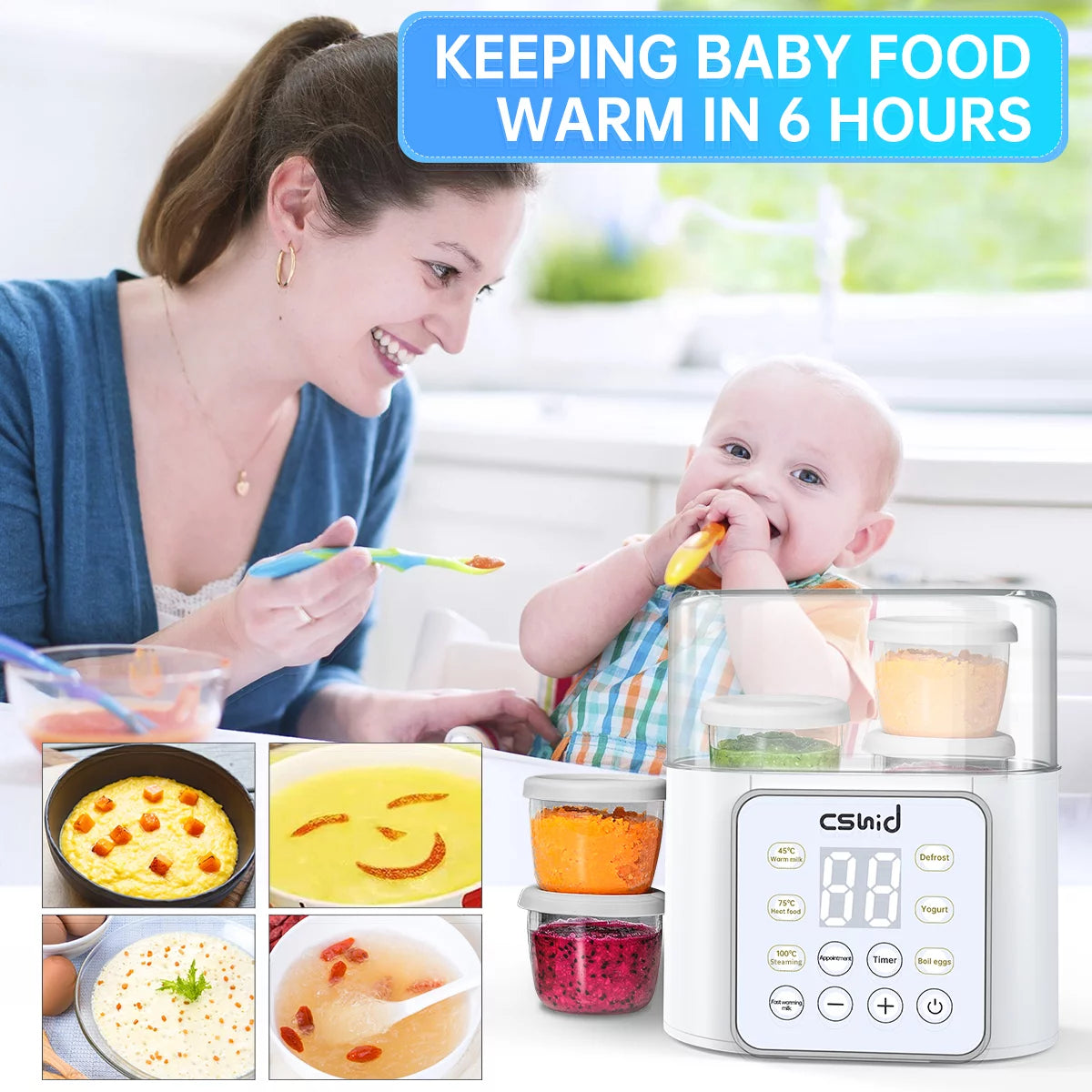 Ultimate 9-In-1 Baby Bottle Warmer & Food Heater - Fast Milk Warming & Defrosting Solution. Sterilizer/LED Display