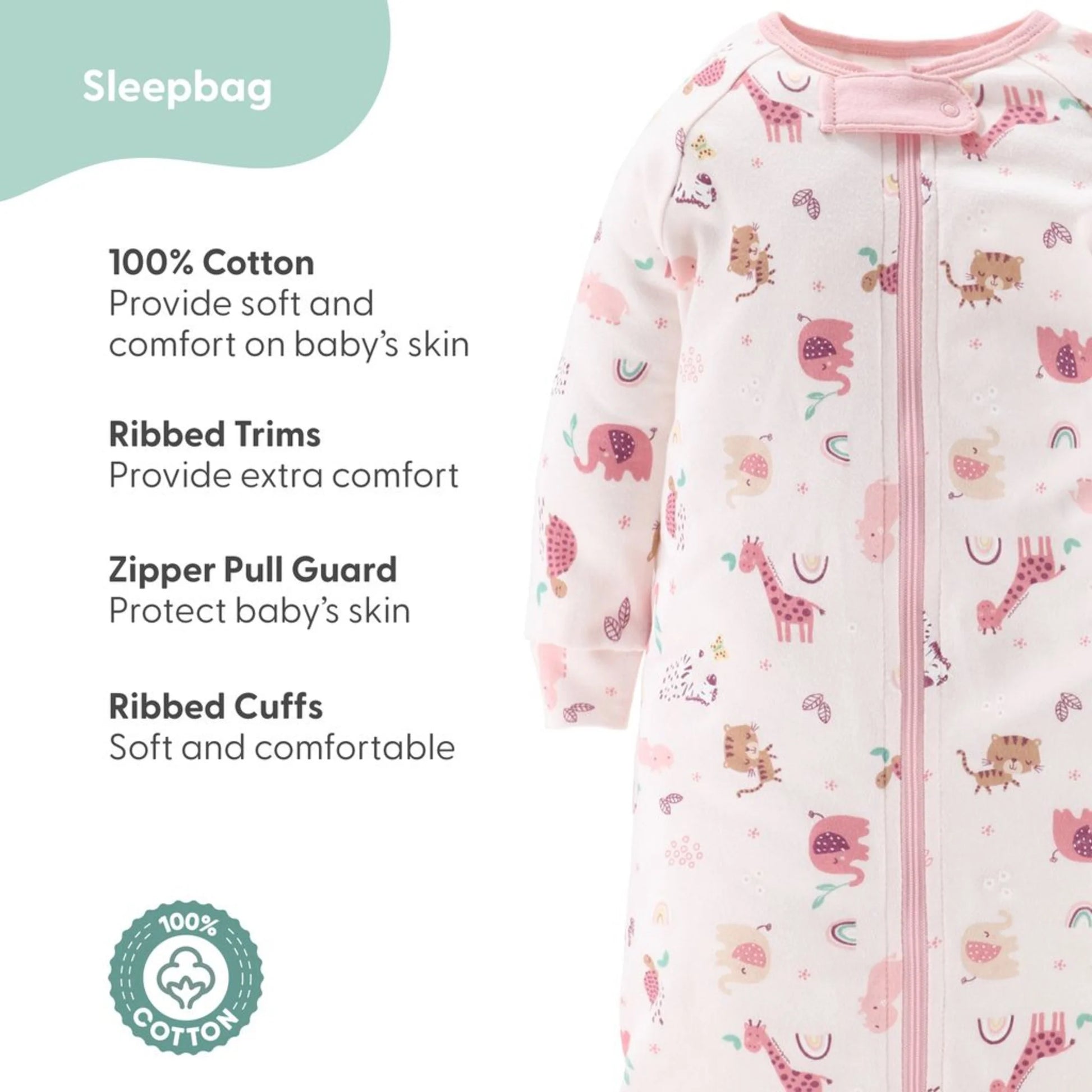 Adorable Peanutshell Newborn Layette Gift Set for Baby Girls - 23 Essential Pieces in Pink Rainbow Safari Animals (0-3 Months)