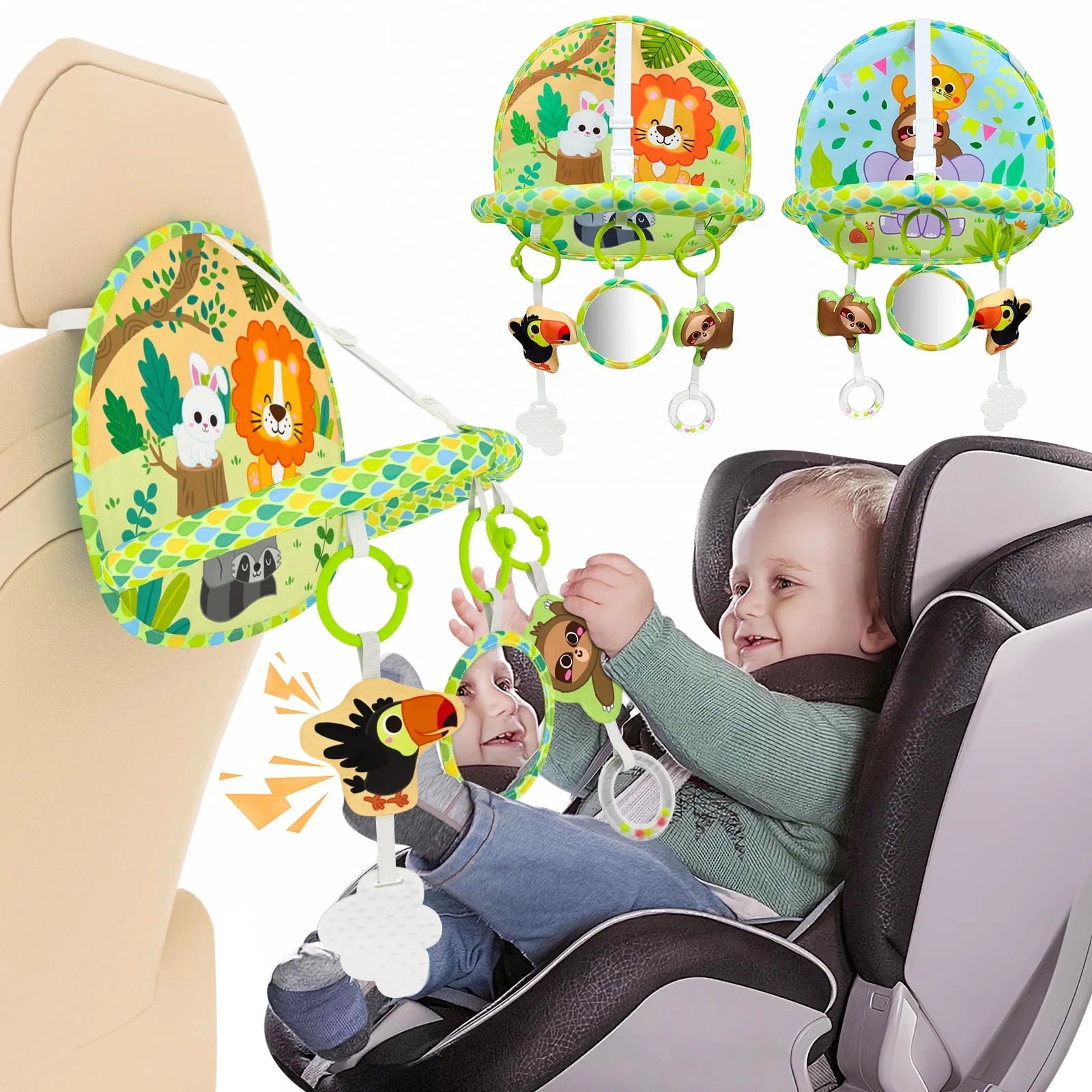 Baby Car Seat Toy for Travel Rear Facing Double Sided Newborn Baby Infant 0-12 Month