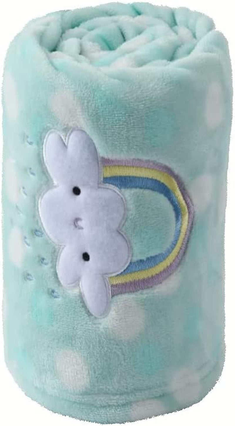 Soft & Cozy Green Rainbow Plush Baby Blanket - Perfect for Infants, Toddlers & Newborns in Cribs & Strollers