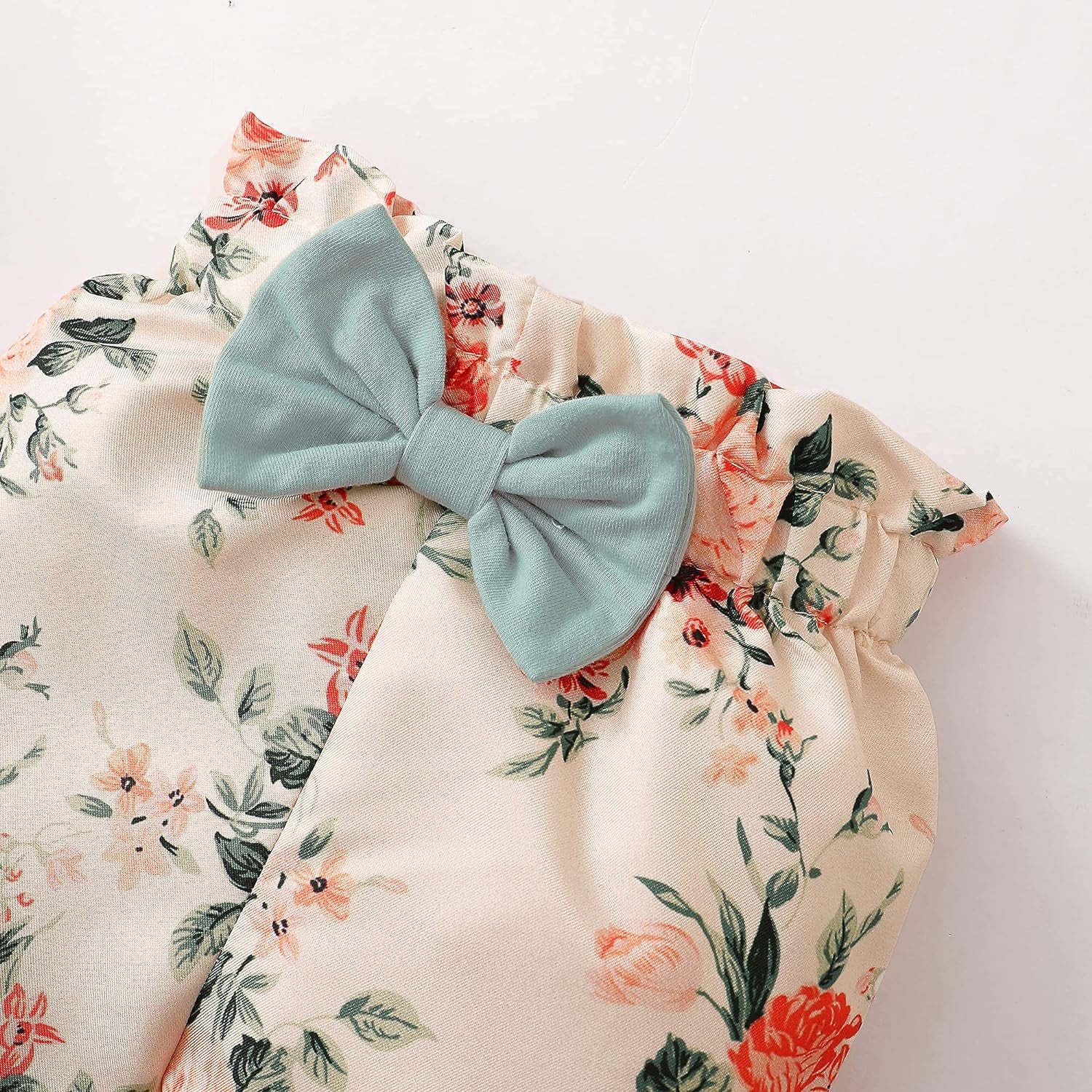 Adorable Floral Ruffle Romper Set for Newborn Baby Girls - Stylish Cotton Outfit for Toddlers