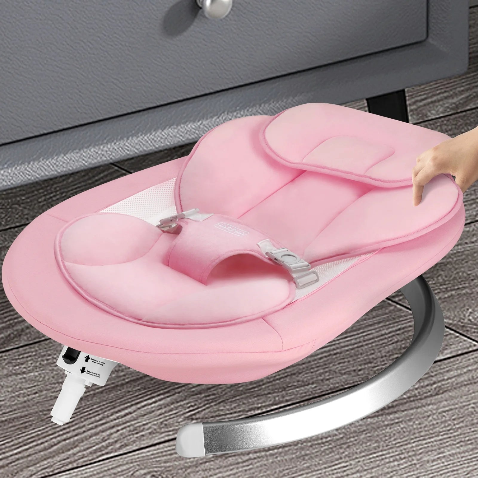 HARPPA Electric Baby Swing -5-Speed Rocker with Remote Control & Music (Pink)