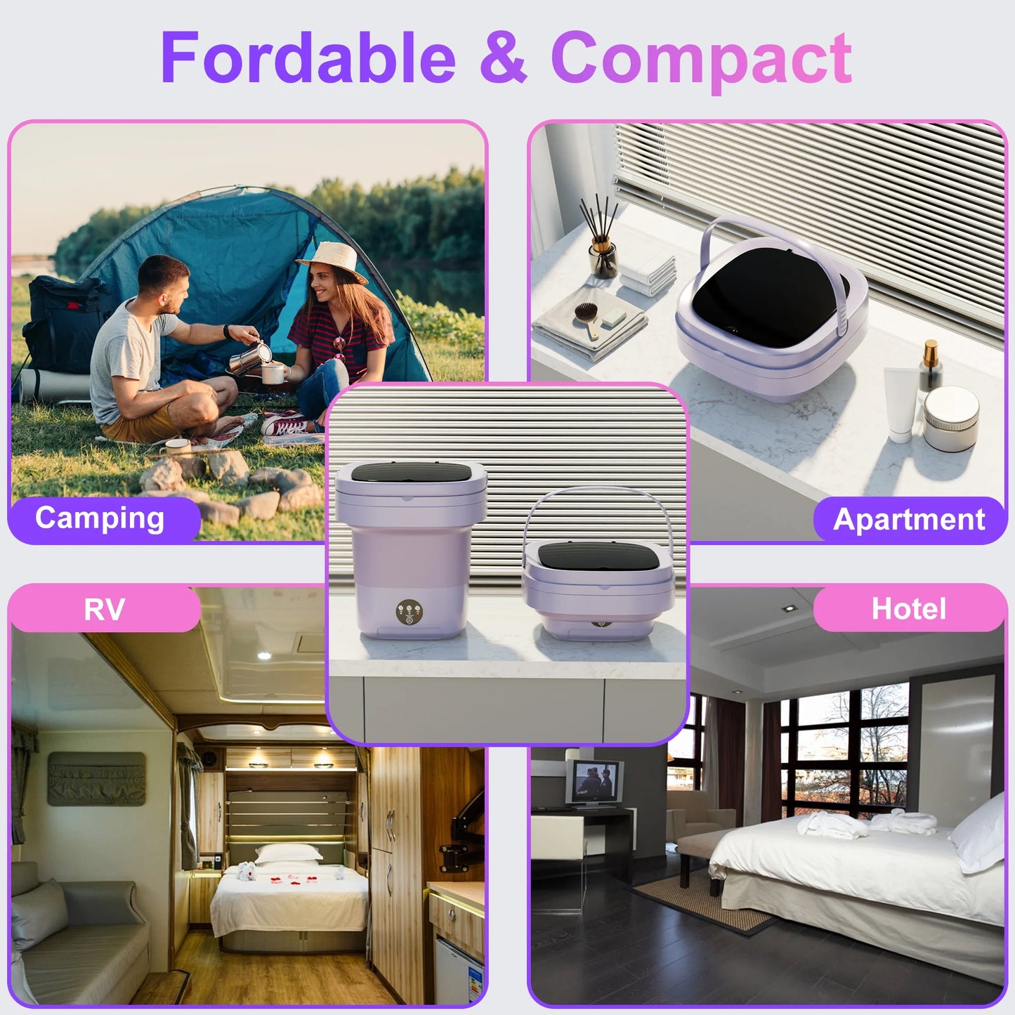 Portable 12L Folding Washing Machine - Baby laundry Washer