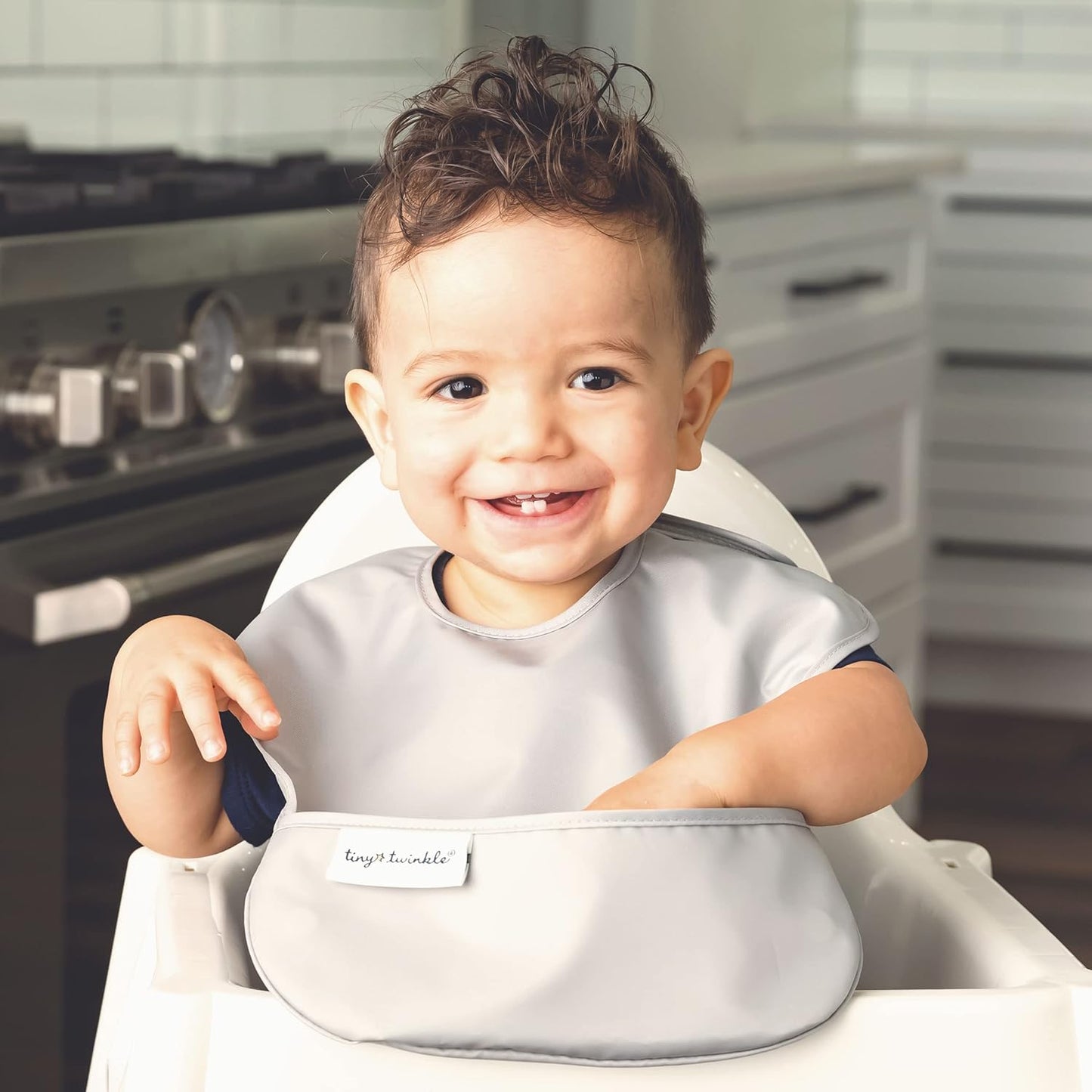 Mess-Free Mealtime: Tiny Twinkle Waterproof Baby Bibs - 3 Pack (Slate & Olive) - Travel-Friendly & Safe for Your Toddler!