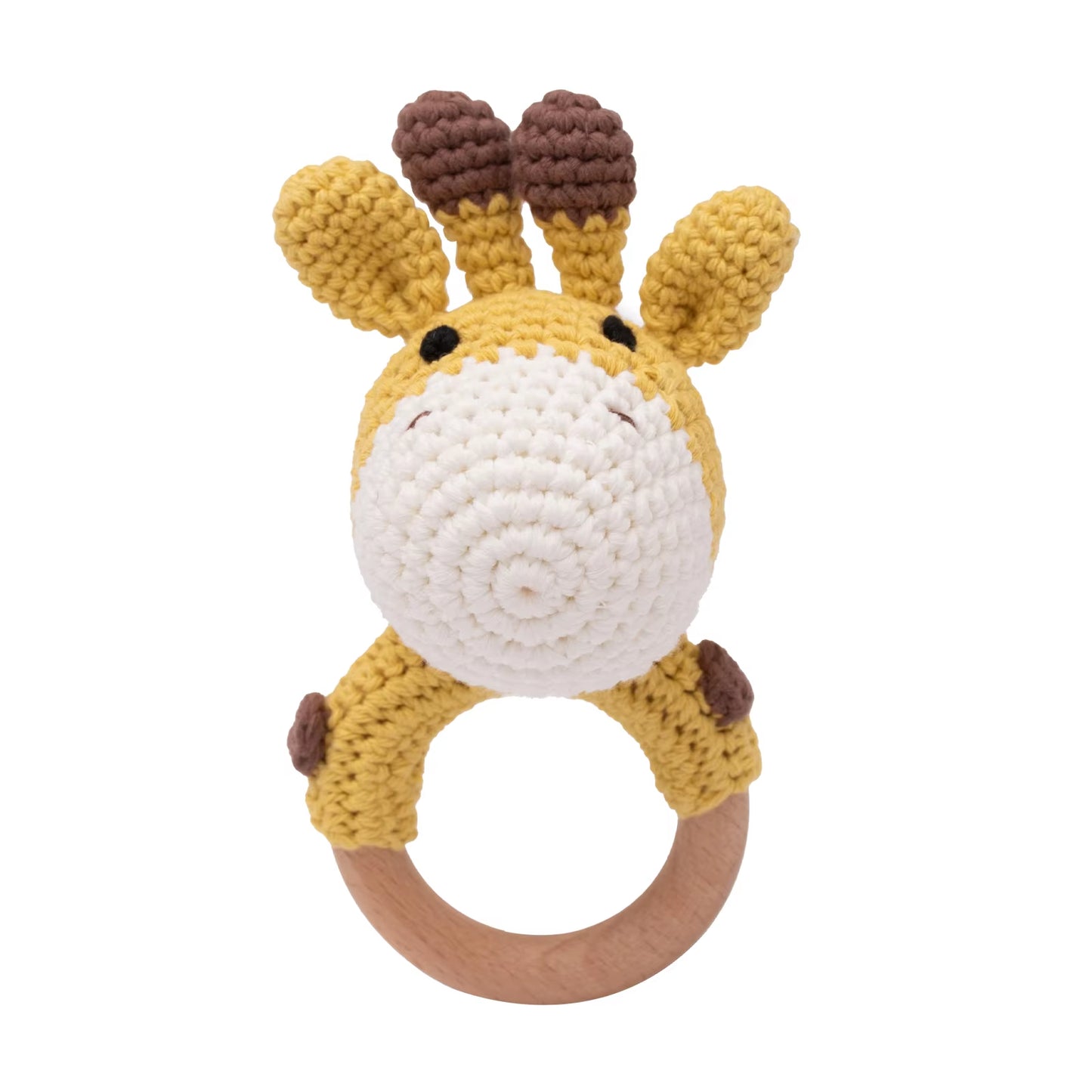 Handmade Crochet Animal Rattle- Soft Wooden Baby Teether Toy (multiple Style)