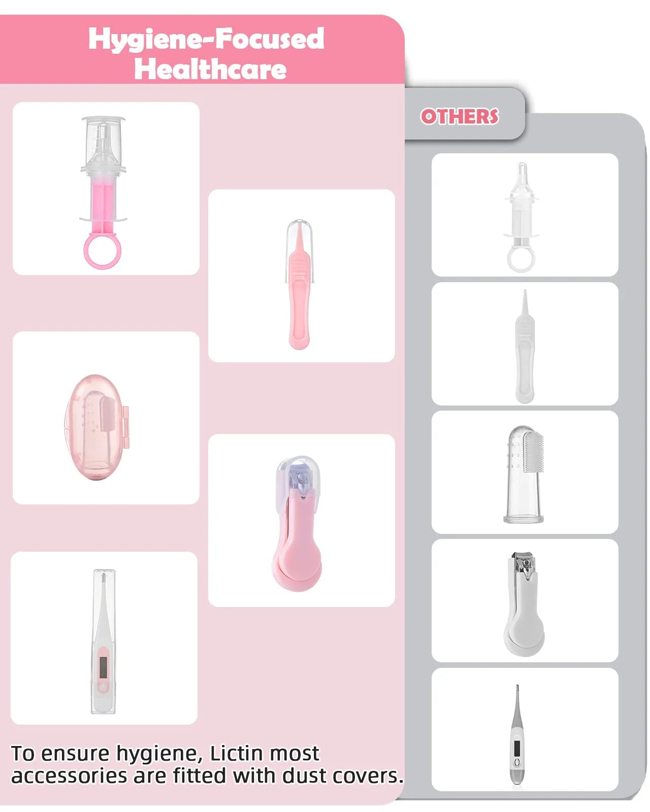 Lictin 13-in-1 Baby Grooming Kit - Portable Newborn Health Care Set