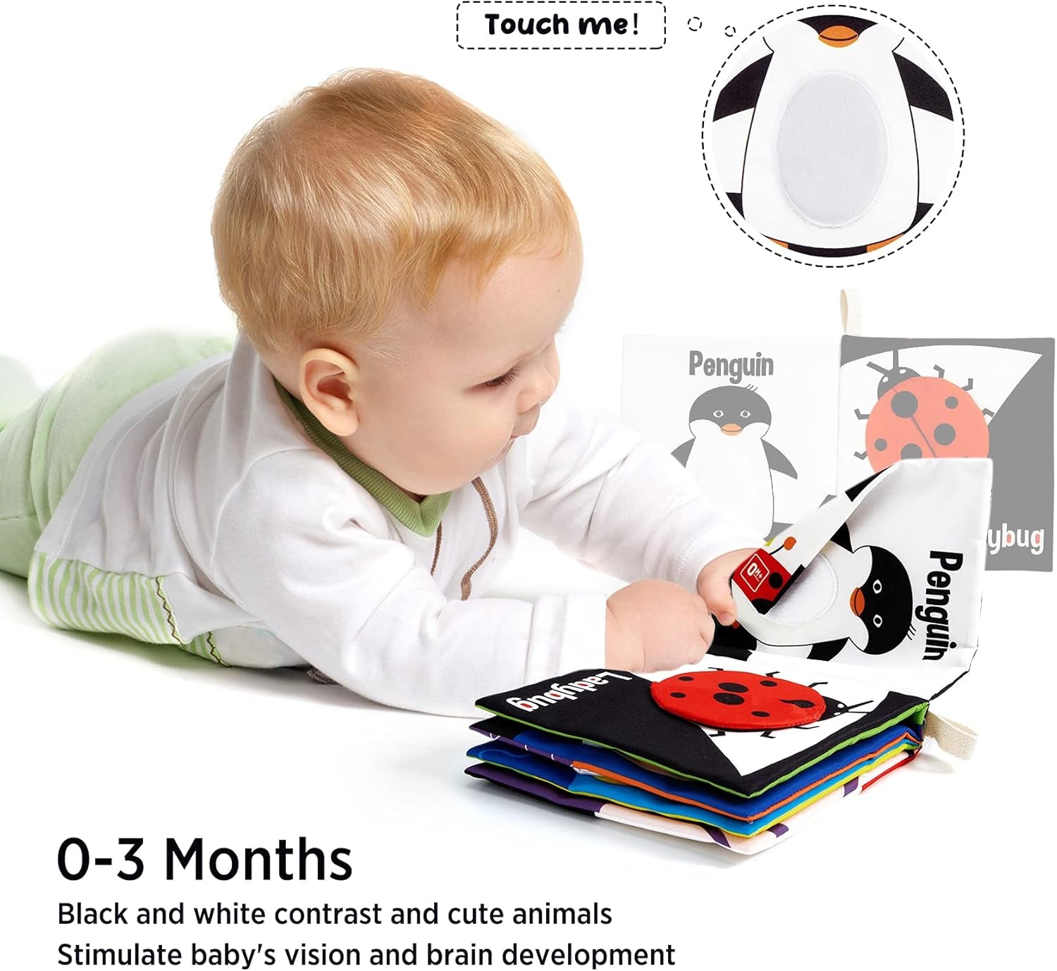 Engaging Soft Baby Books - High Contrast Black and White Cloth Books for Early Development, Perfect Educational Toys for Infants and Toddlers, Ideal Gift for Baby Girls and Boys