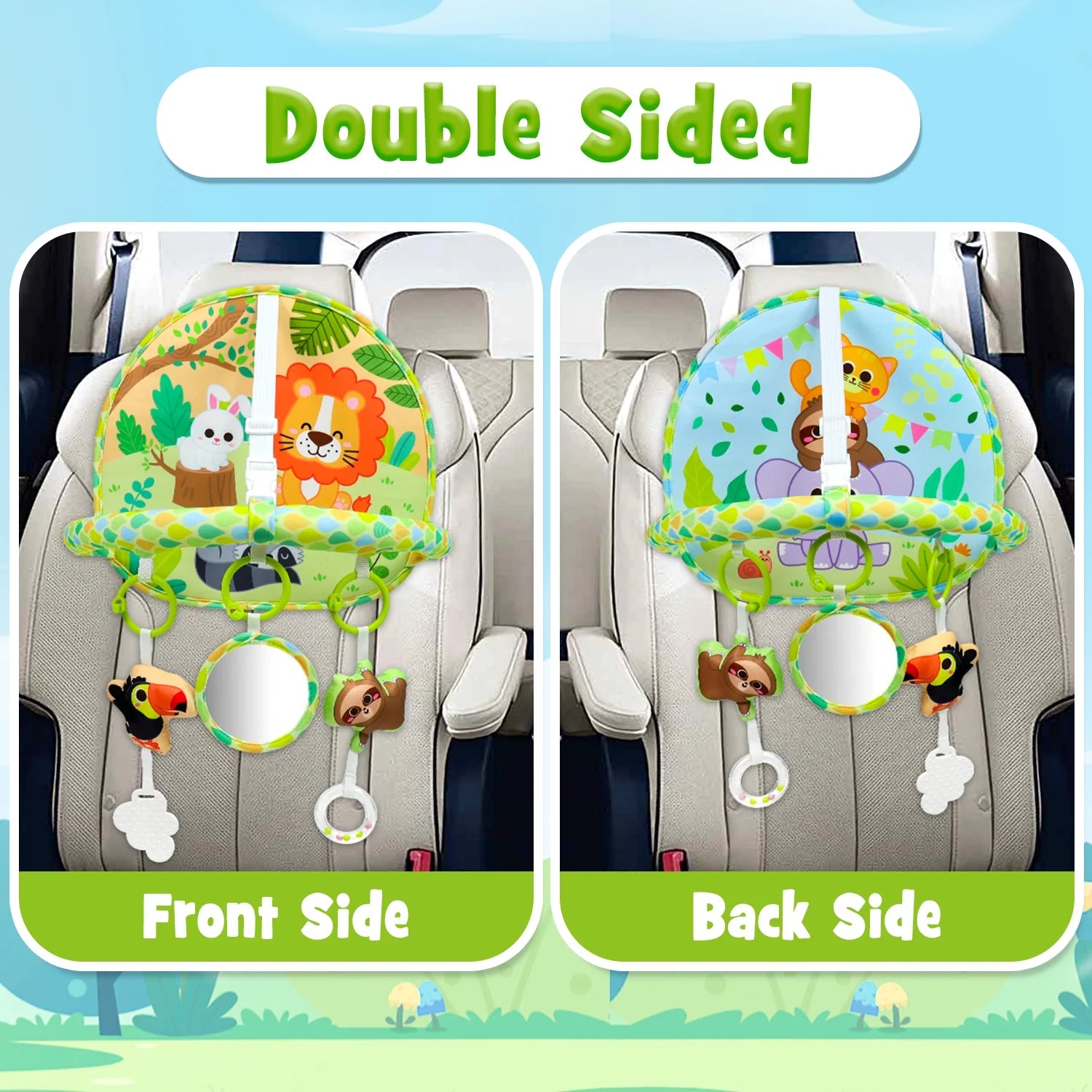 Baby Car Seat Toy for Travel Rear Facing Double Sided Newborn Baby Infant 0-12 Month