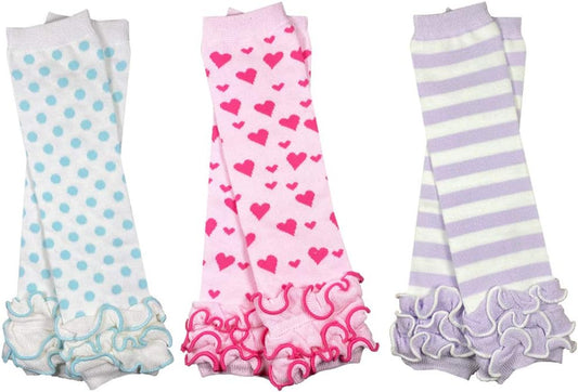 3 Pairs of Girls Baby Leg Warmers for Newborn, Infant, Toddler, Child