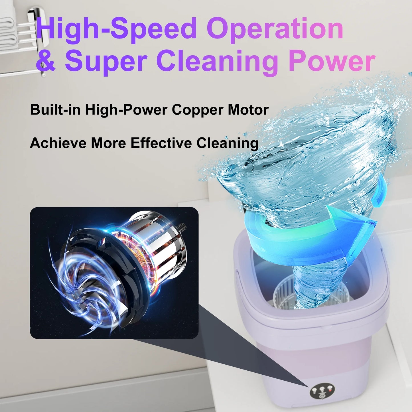 Portable 12L Folding Washing Machine - Baby laundry Washer