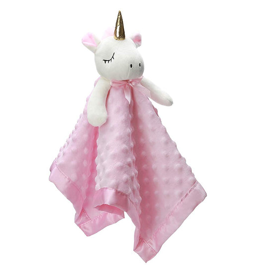 Unicorn Loveys for Babies Soft Plush Pink Security Blanket for Newborn, Infant and Toddler, 16 Inch