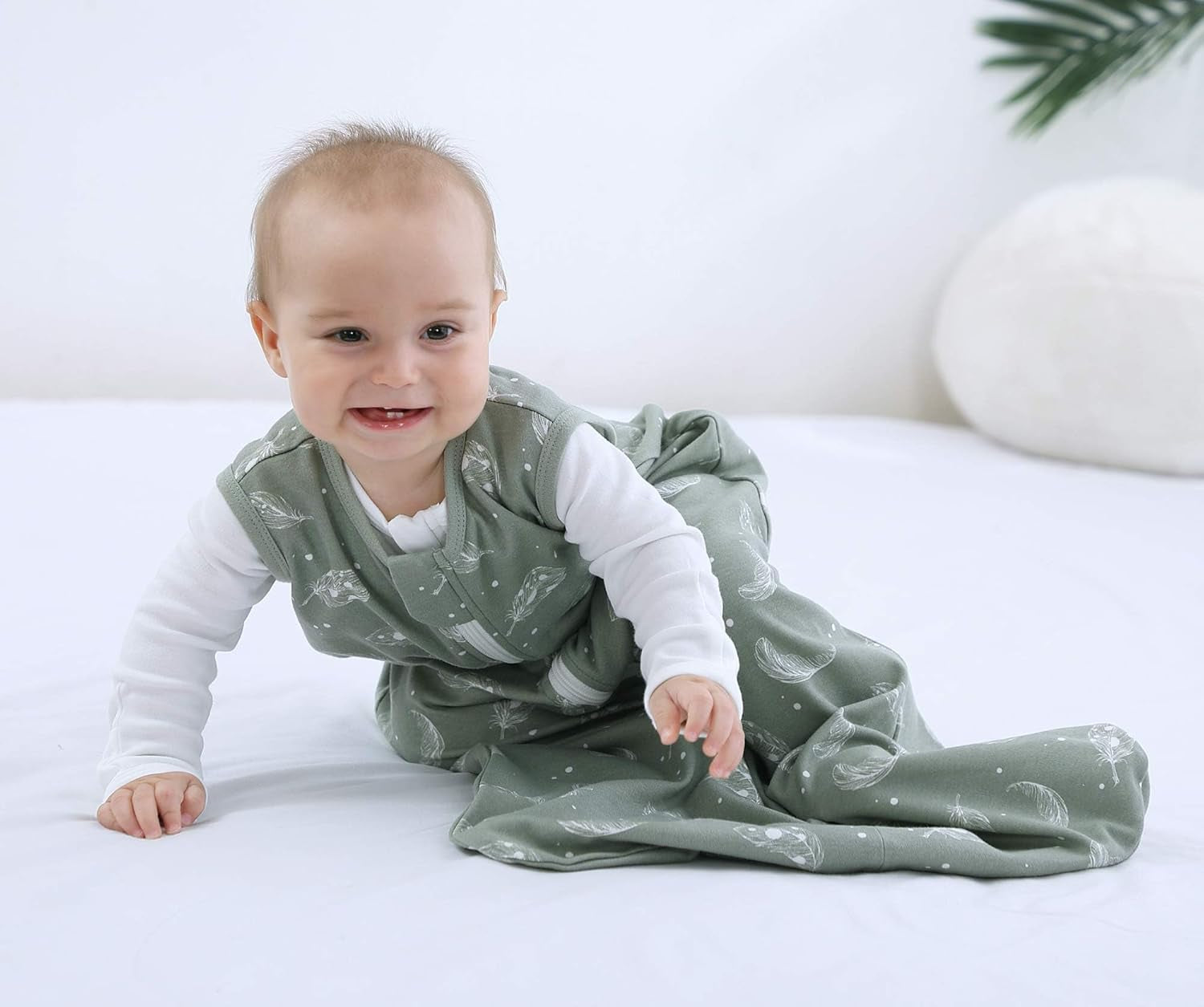 Owliwia Organic Cotton Sleep Sack - Lightweight 0.5 TOG Wearable Blanket With 2 - Way Zipper for Baby's All - Night Comfort.