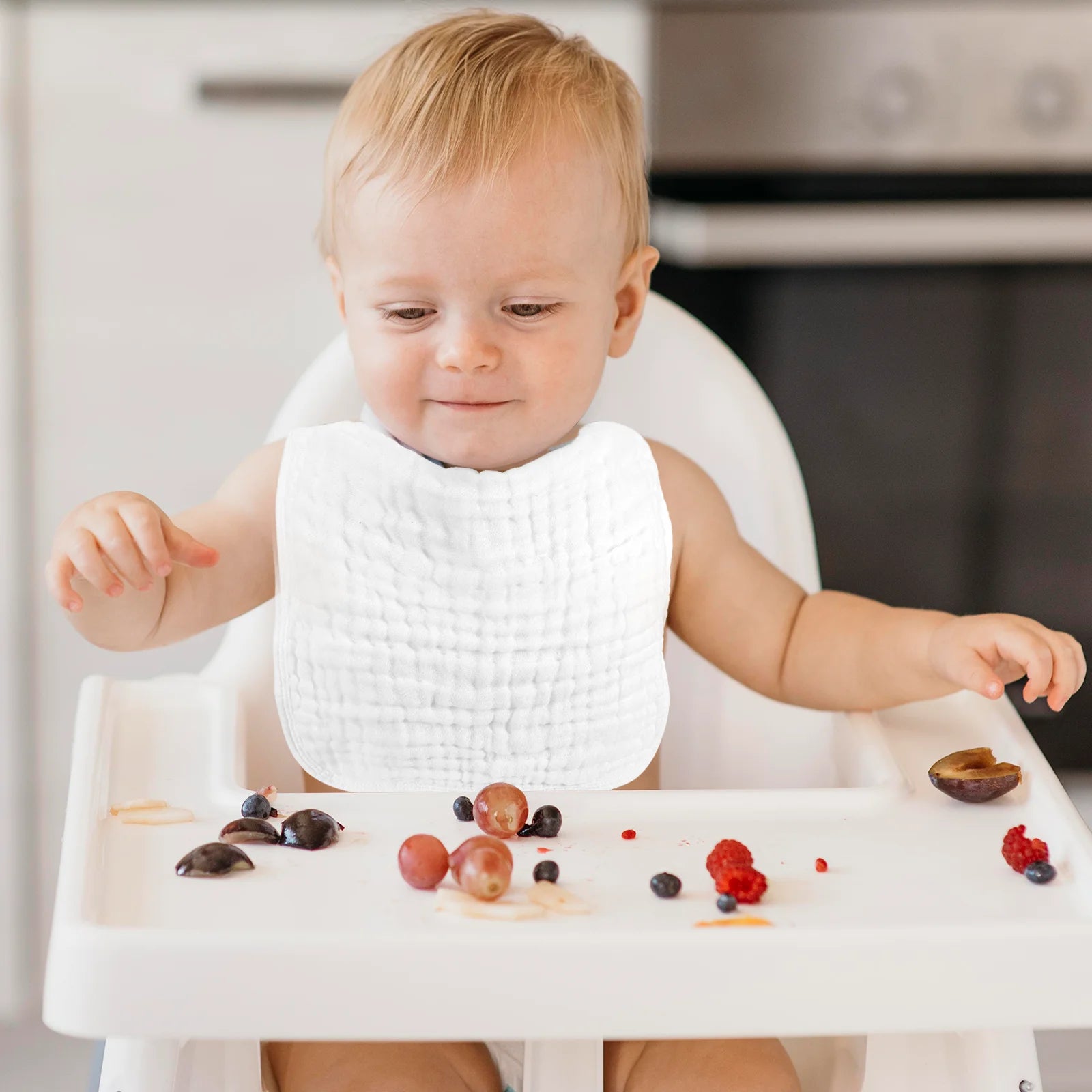 Ultra Soft Absorbent Muslin Baby Burp Cloths - 6 Pack White, 50x25cm