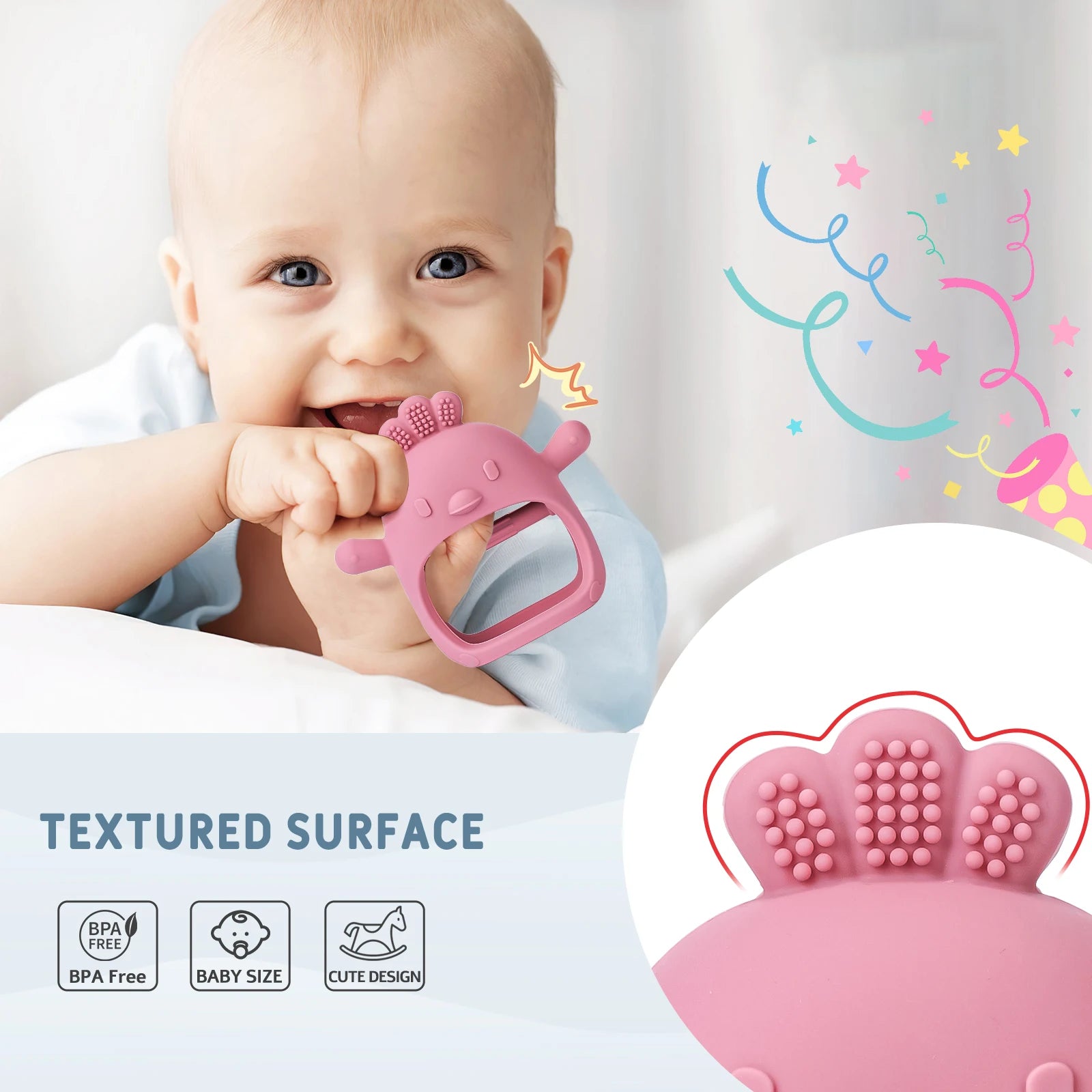 Revolutionary Baby Teether Gloves - BPA Free Silicone for Gentle Teething Relief and Dental Care!