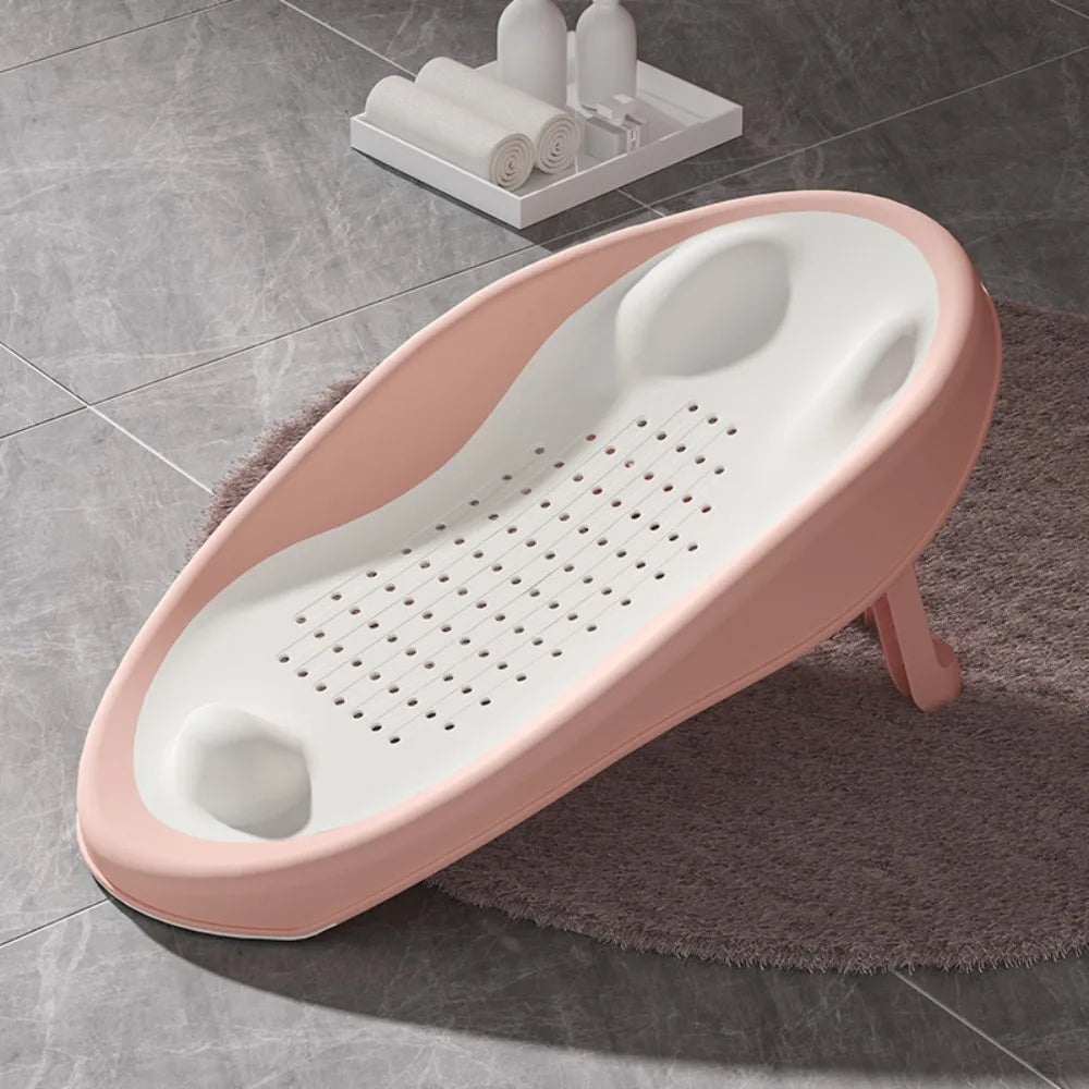 Ultimate Comfort Foldable Baby Bath Seat with Non-Slip Draining Net & Ergonomic Backrest for Infants