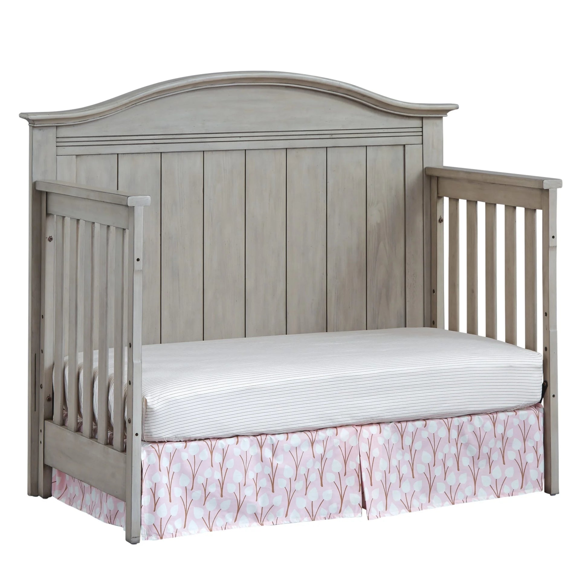 Soho Baby 4-in-1 Convertible Crib- Timeless Finish Stone wash Finish. Grows with Your Little One