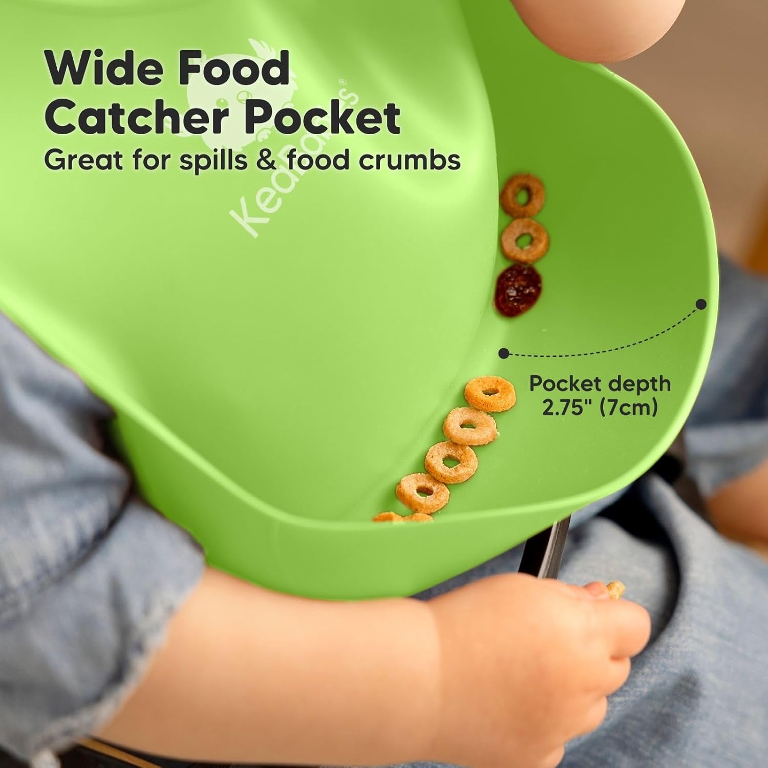 Keababies 2-Pack Waterproof Silicone Baby Bibs - Easy Clean & Large Food Catcher for Boys & Girls (Cloud Nine)