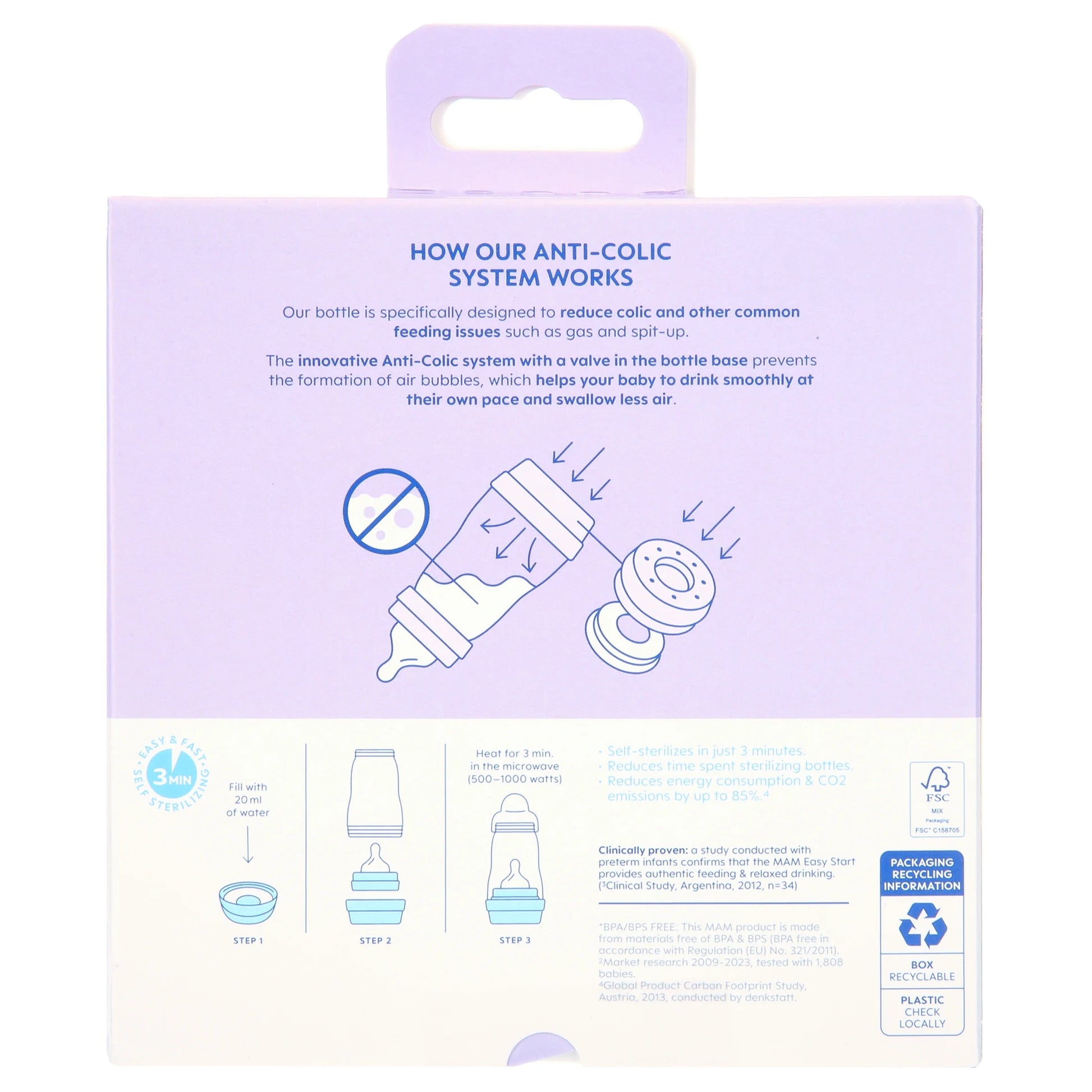 MAM Easy Start Anti-Colic 5 Oz Bottles - 2 Pack in Stylish Sage