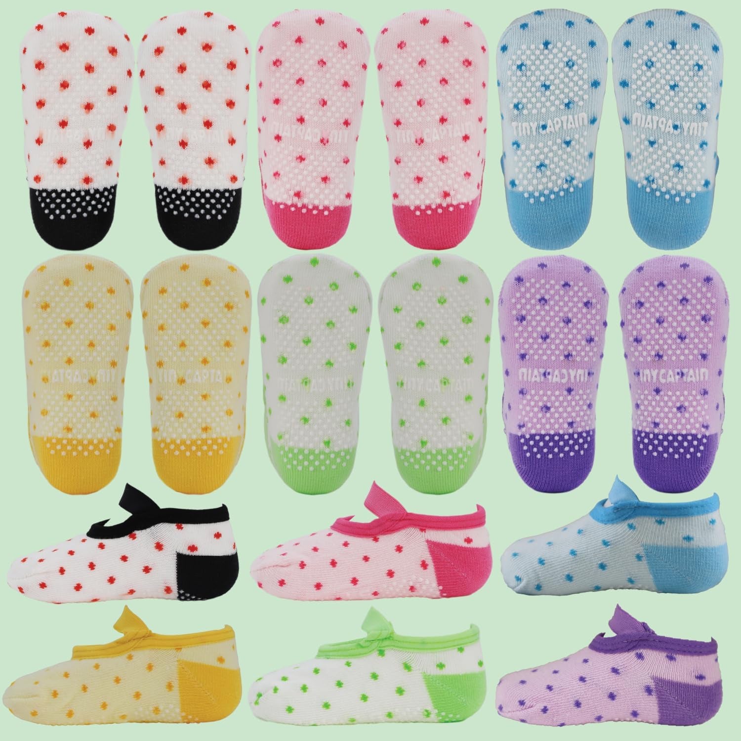 Baby Toddler Girls Grip Socks anti Slip W/Strap Socks Girl 0-7 Years Old Gift Set Age 1-7 Socks with Grippers