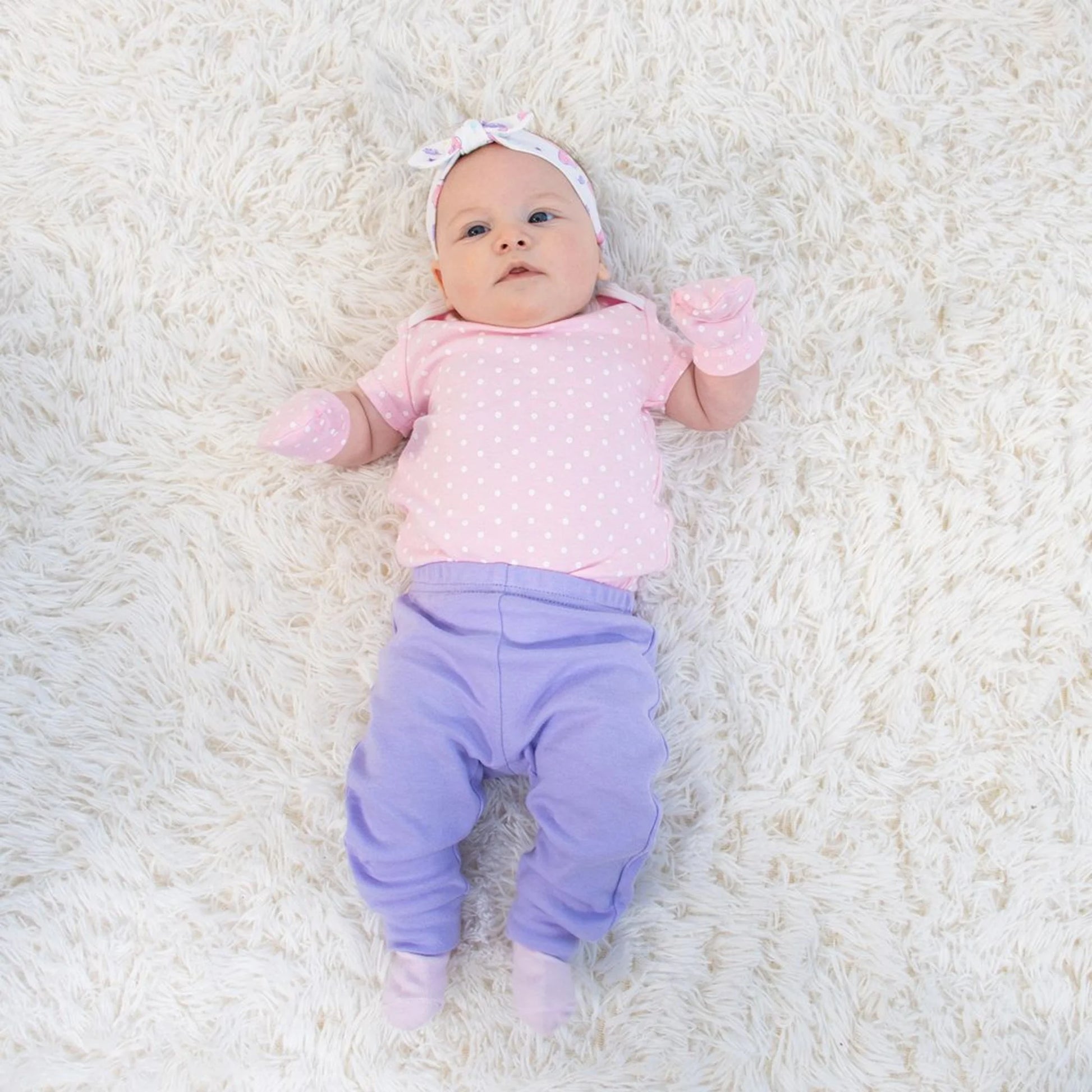 Peanutshell Newborn Layette Gift Set for Girls - 30 Essential Pieces in Purple Pink Butterfly Design, Perfect for 0-3 Months