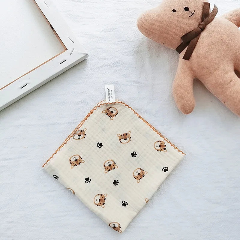 4 Layer Muslin Baby Towel-Soft Absorbent Bibs &Burp Cloths for Newborns