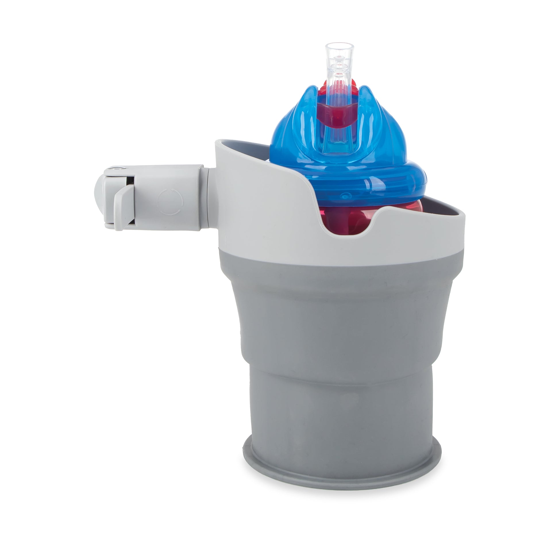 Nuby Gray Collapsible Stroller Bottle and Cup Holder - Ultimate Convenience for On-the-Go Parents