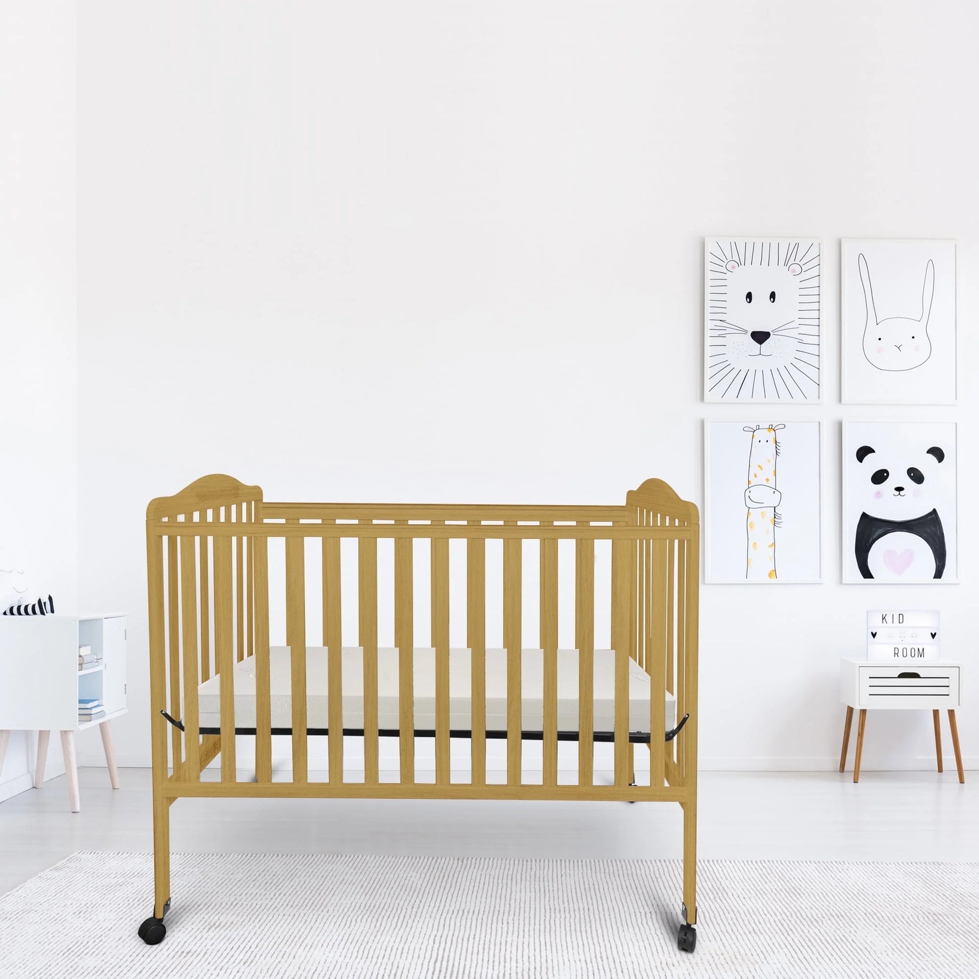 Fizzy Baby 2-in-1 Convertible Wooden Crib & Toddler Bed with Adjustable Mattress Height - Natural Finish