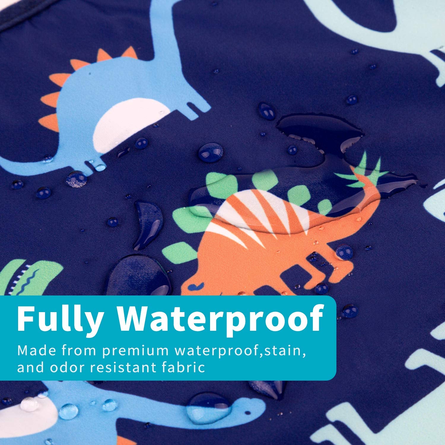 3 Pcs Long Sleeved Bib Set | Baby Waterproof Bibs with Pocket Bundle | Toddler Bib with Sleeves and Crumb Catcher