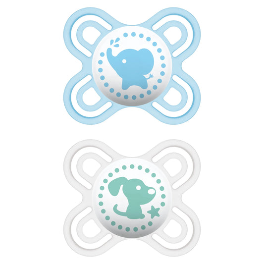 MAM Perfect Start Pacifier for Boys, 0-2 Months - 2 Pack for Happy Babies!