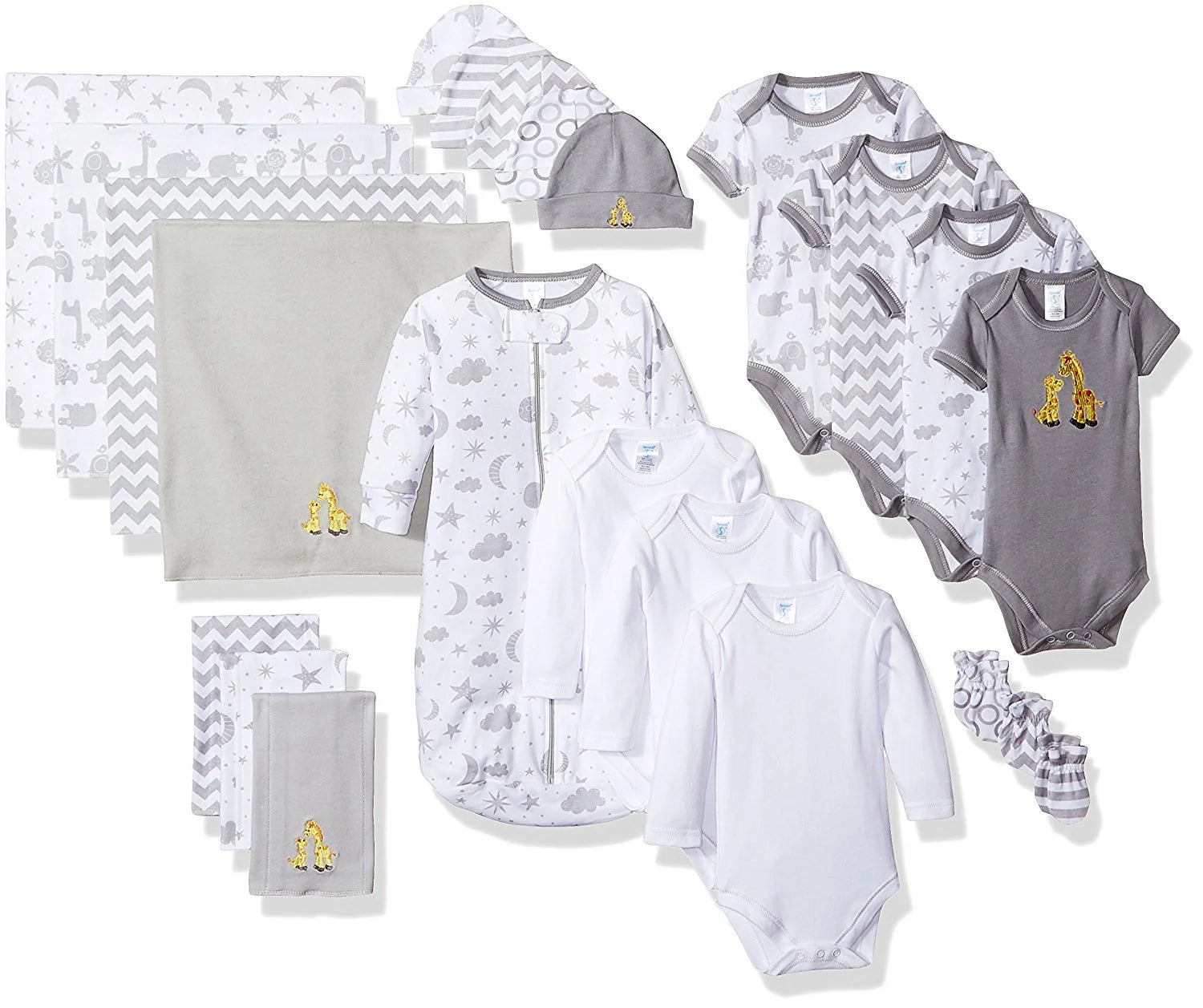 Spasilk 23-Piece Essential Newborn Layette Set in Gray - Perfect for Your Little One!