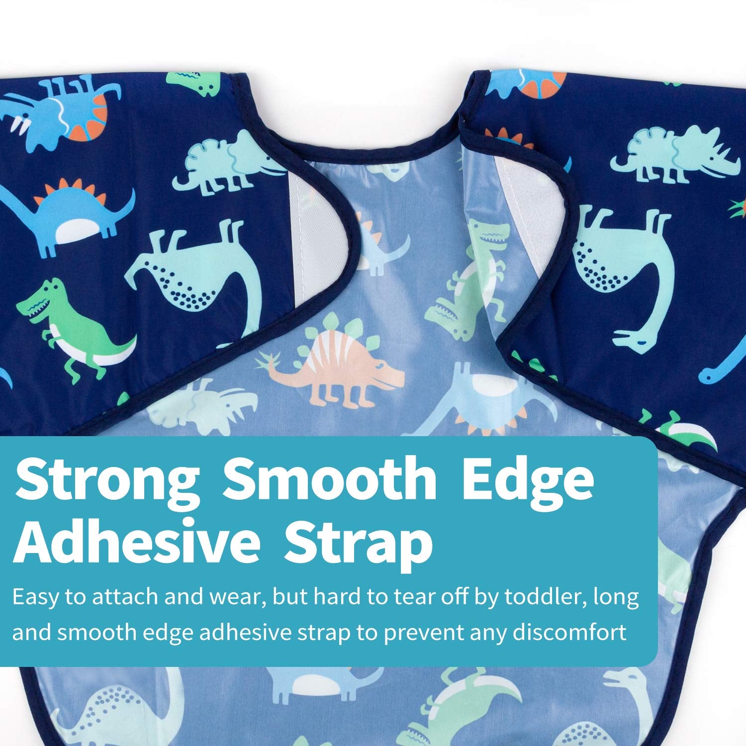 3 Pcs Long Sleeved Bib Set | Baby Waterproof Bibs with Pocket Bundle | Toddler Bib with Sleeves and Crumb Catcher
