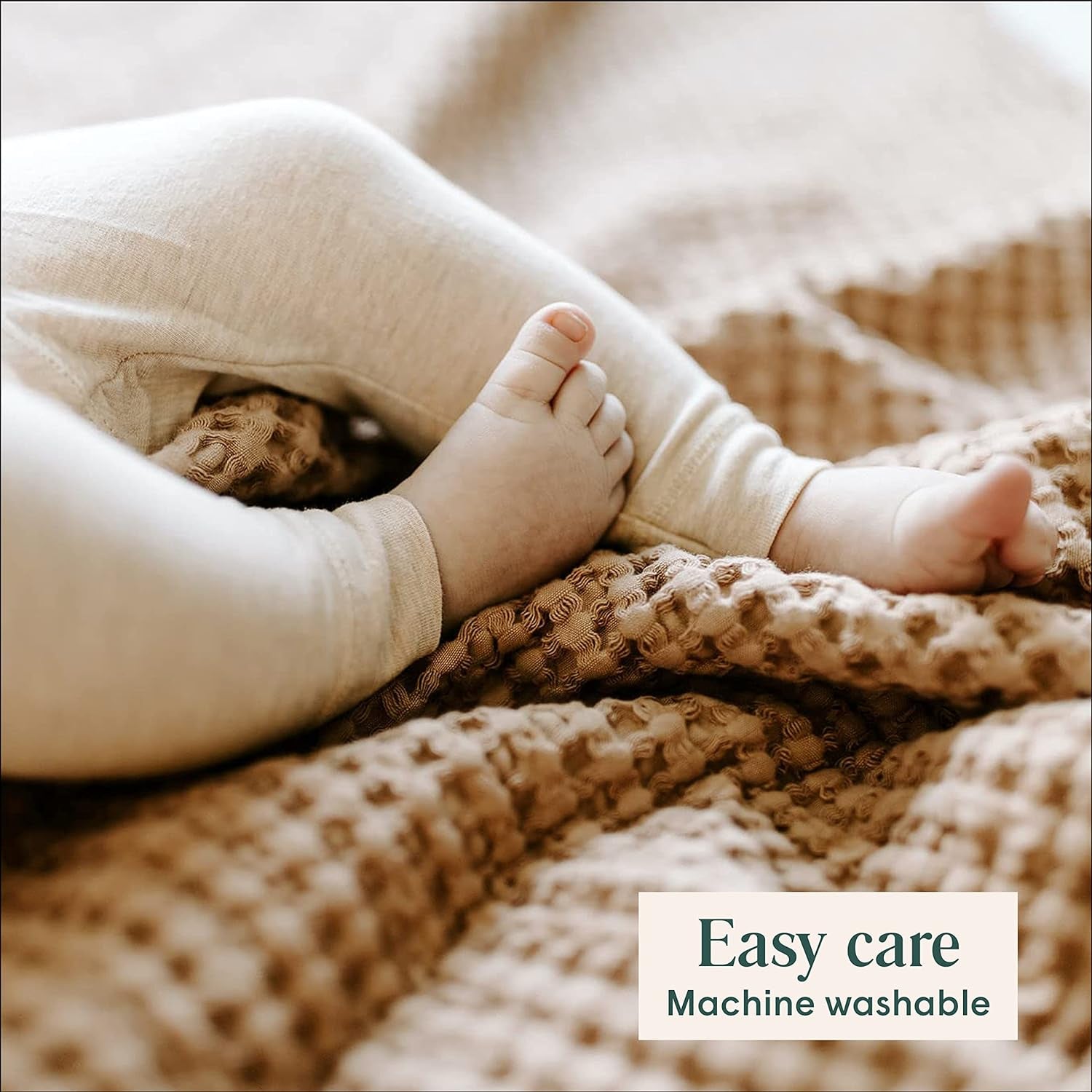 Luxurious 100% Cotton Waffle Baby Blanket - Soft, Breathable, and Perfect for Swaddling in Any Nursery or Stroller - Unisex Receiving Blanket for Cozy Naps and Adventures