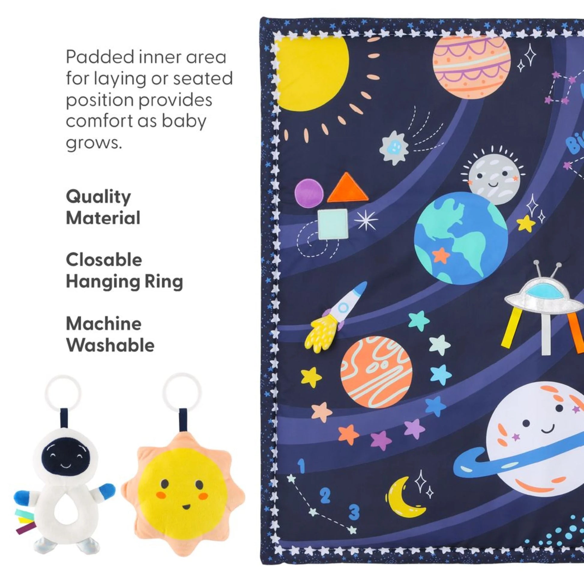Explore the Universe with The Peanutshell 7-in-1 Space-Themed Activity Play Gym & Playmat for Babies - 7-Piece Set