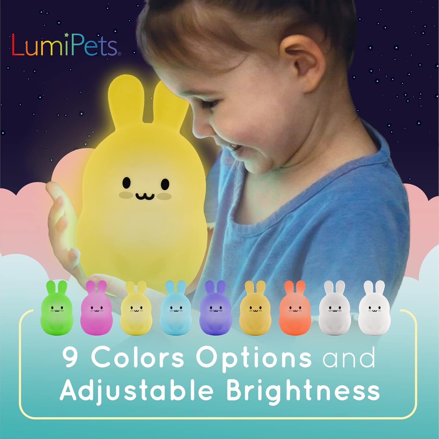 Charming Bunny Design Remote Control Night Light - Soft Color Changing LED Lamp for Kids' Bedrooms with Sleep Timer and Rechargeable Battery