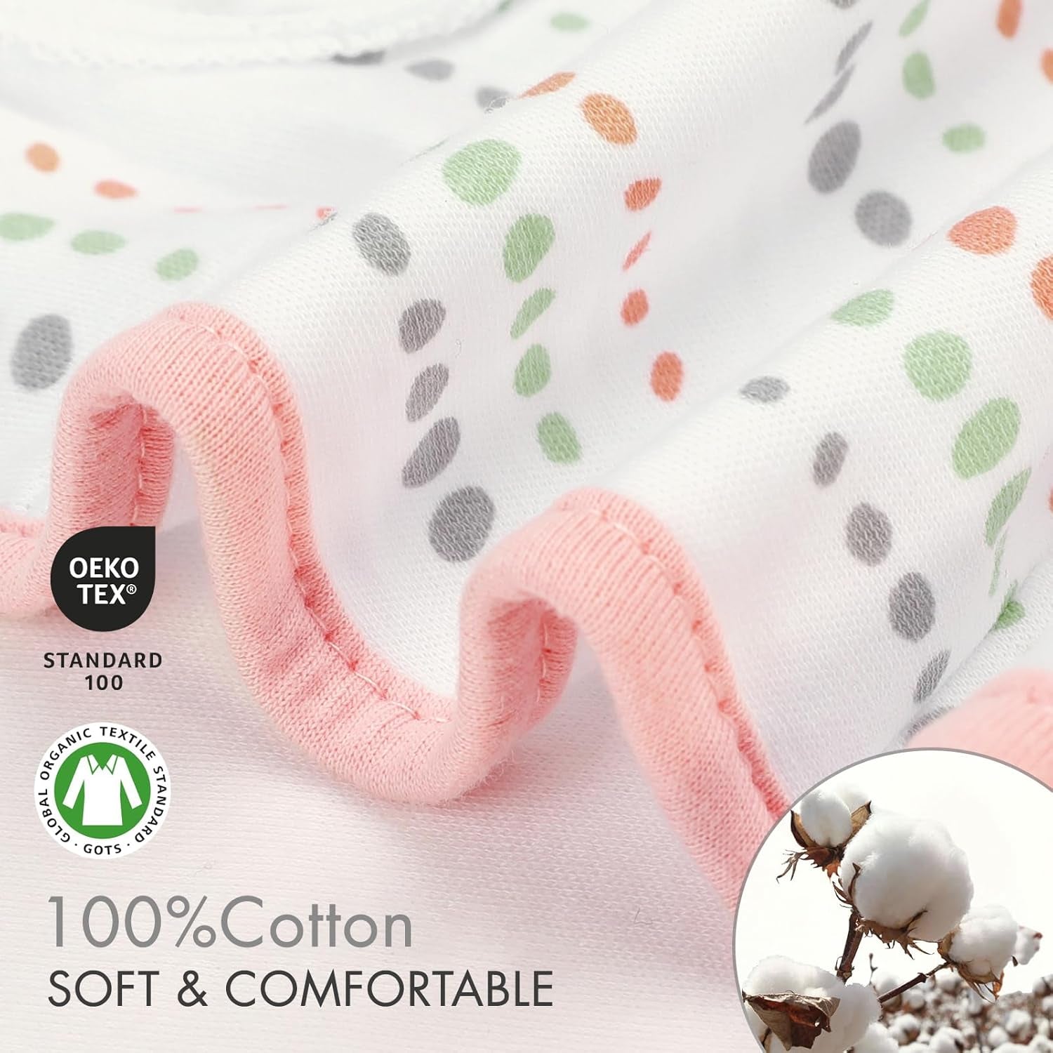 Soft Swaddle Sleep Sacks for Baby Girls - 3 Pack Adjustable Wraps in Cute Feather & Wave Print. Perfect for Newborns 0-3 Months