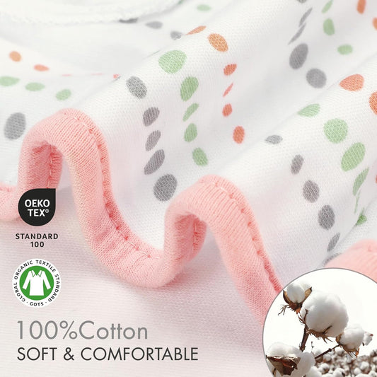 Soft Swaddle Sleep Sacks for Baby Girls - 3 Pack Adjustable Wraps in Cute Feather & Wave Print. Perfect for Newborns 0-3 Months