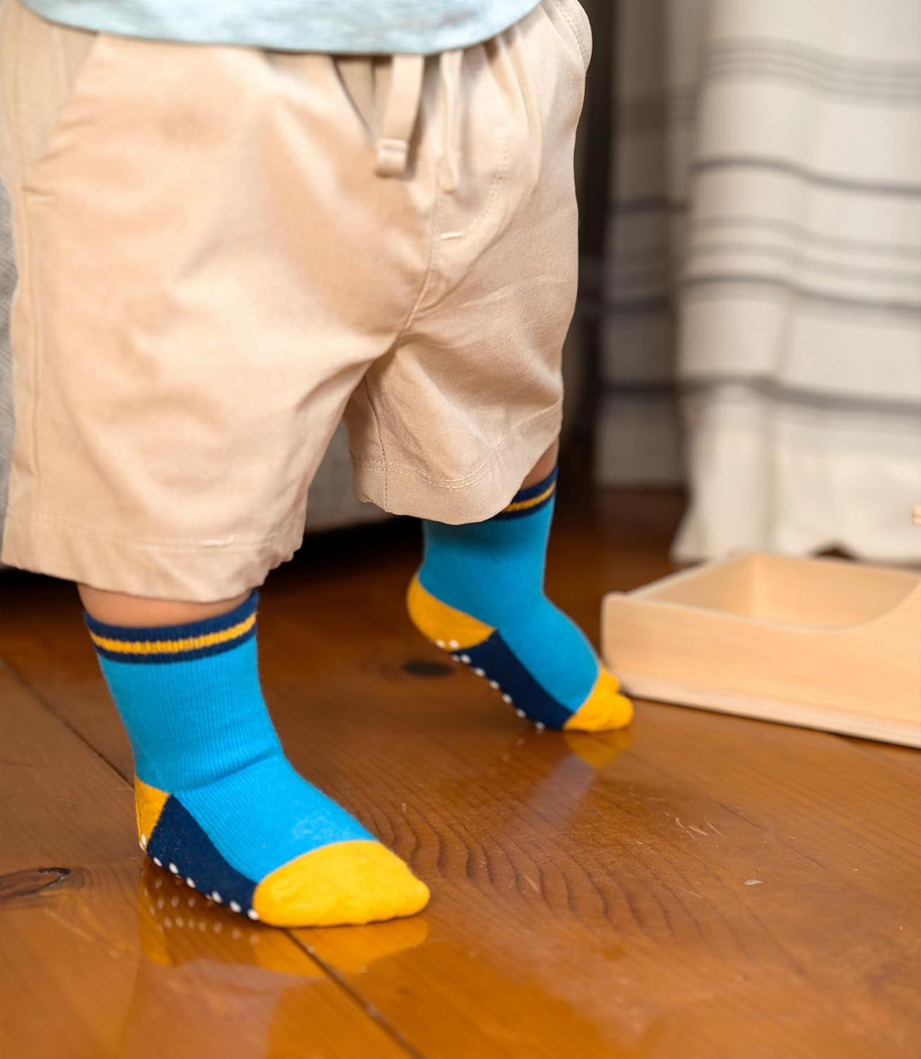 12 Pack Non-Slip Cotton Crew Socks for Infants and Toddlers - Perfect for Boys and Girls!