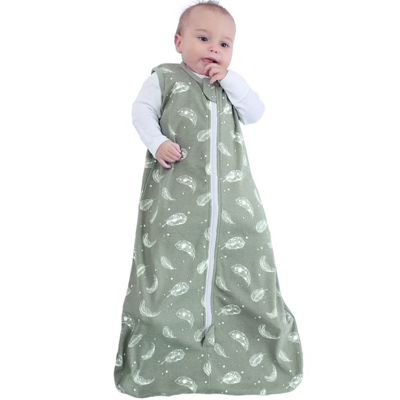 Owliwia Organic Cotton Sleep Sack - Lightweight 0.5 TOG Wearable Blanket With 2 - Way Zipper for Baby's All - Night Comfort.